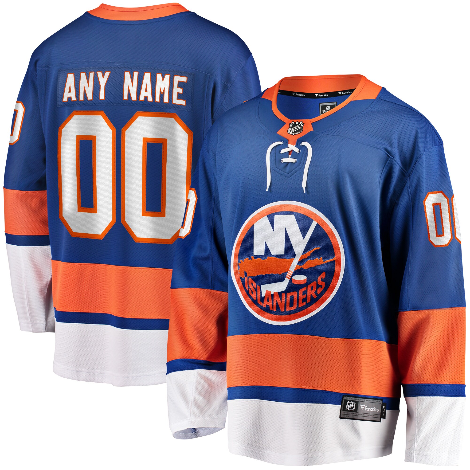 Men's New York Islanders Blue Home Breakaway Custom Jersey - JS764 