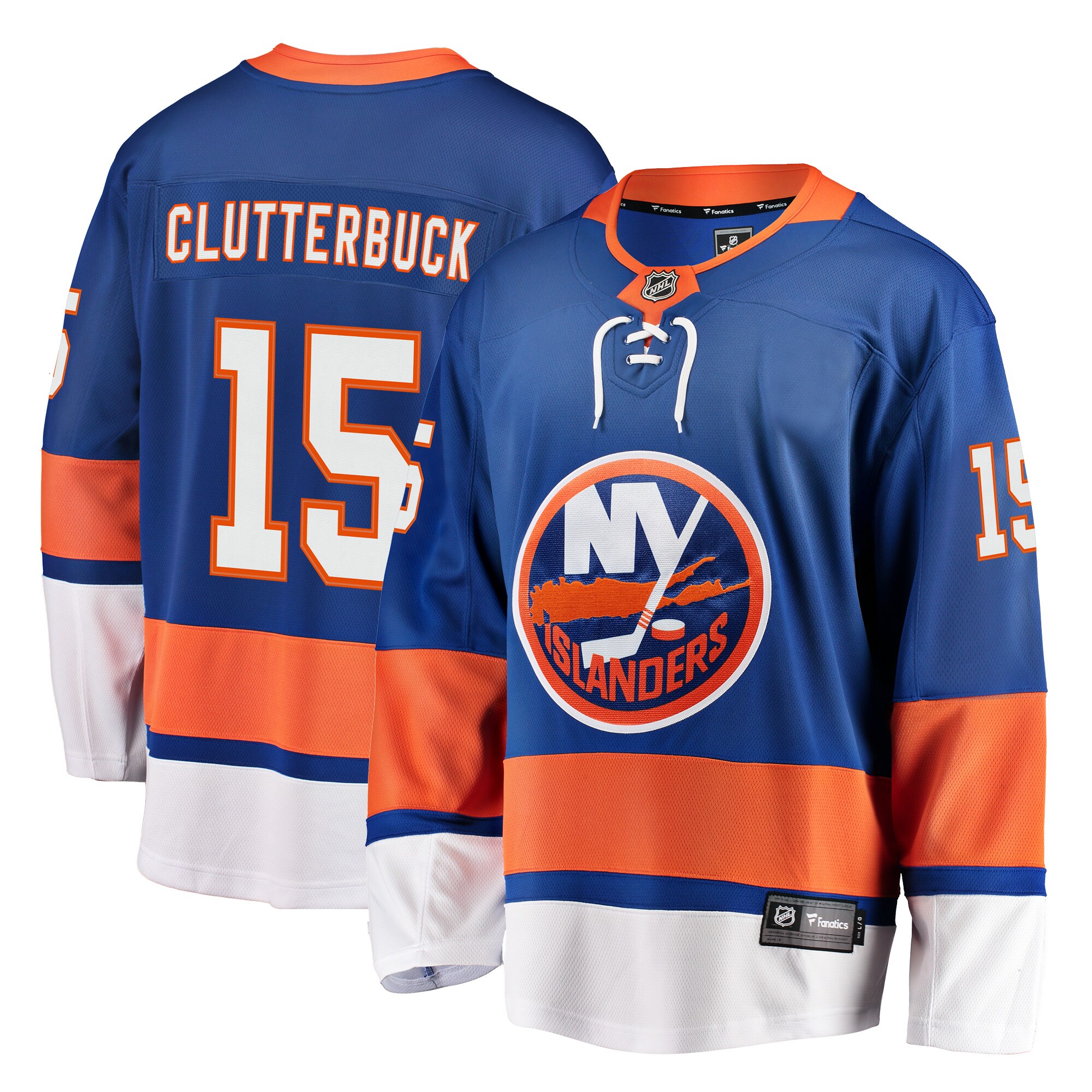 Men's New York Islanders Cal Clutterbuck Royal Breakaway Player Jersey - JS563 