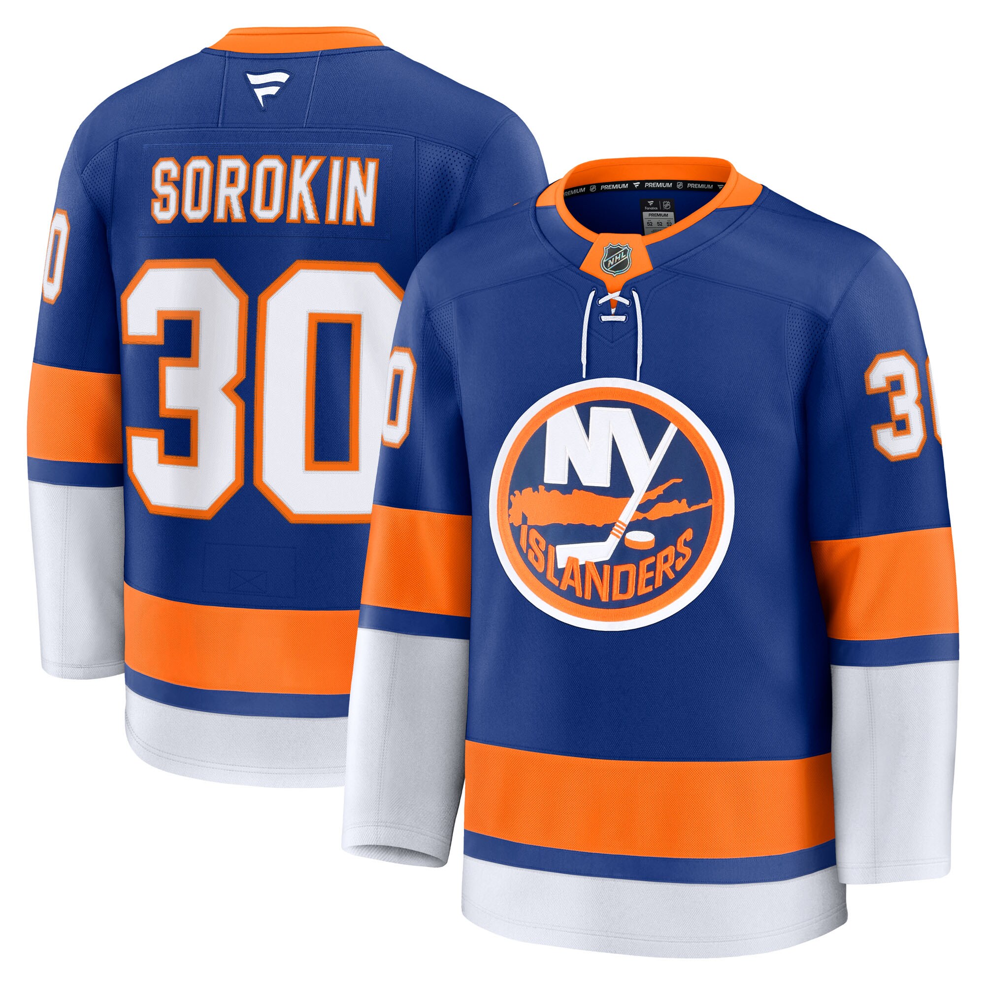 Men's New York Islanders Ilya Sorokin Royal Home Premium Jersey - JS587 