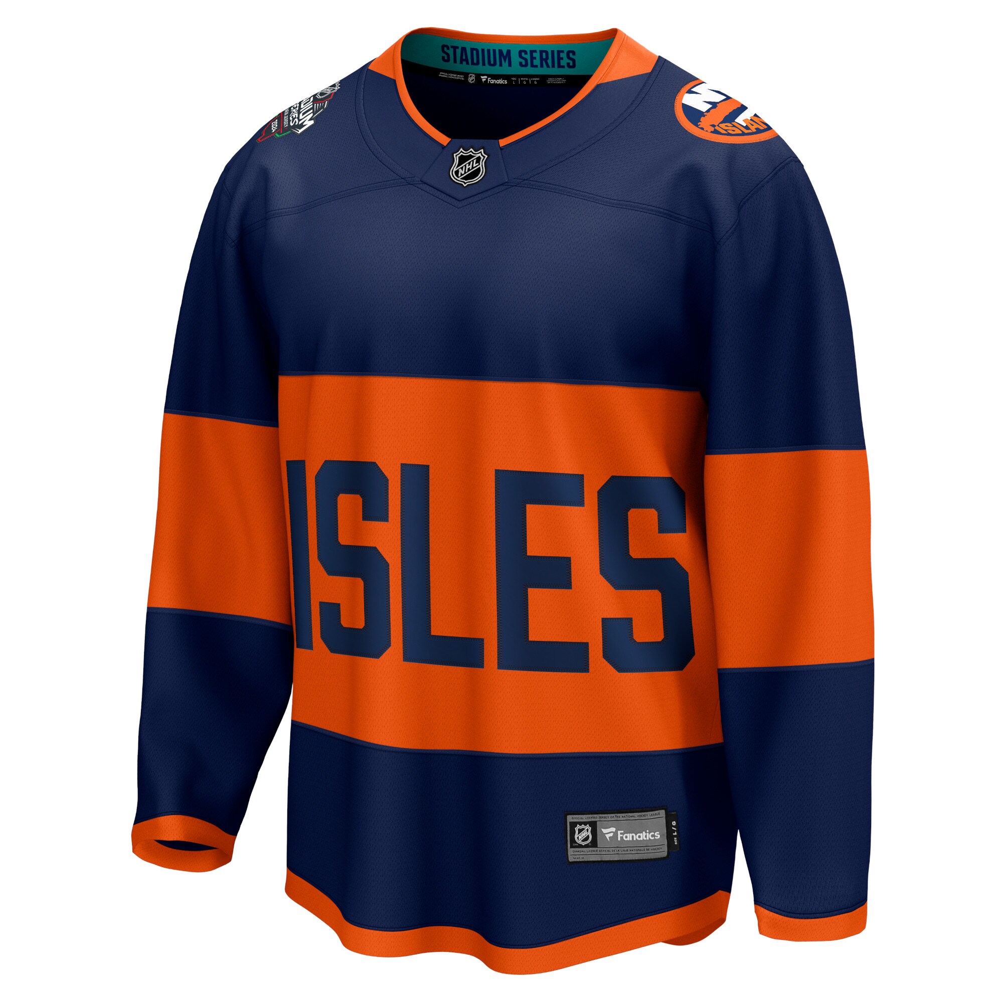 Alternative view of Men's New York Islanders Navy 2024 NHL Stadium Series Breakaway Jersey - JS992 