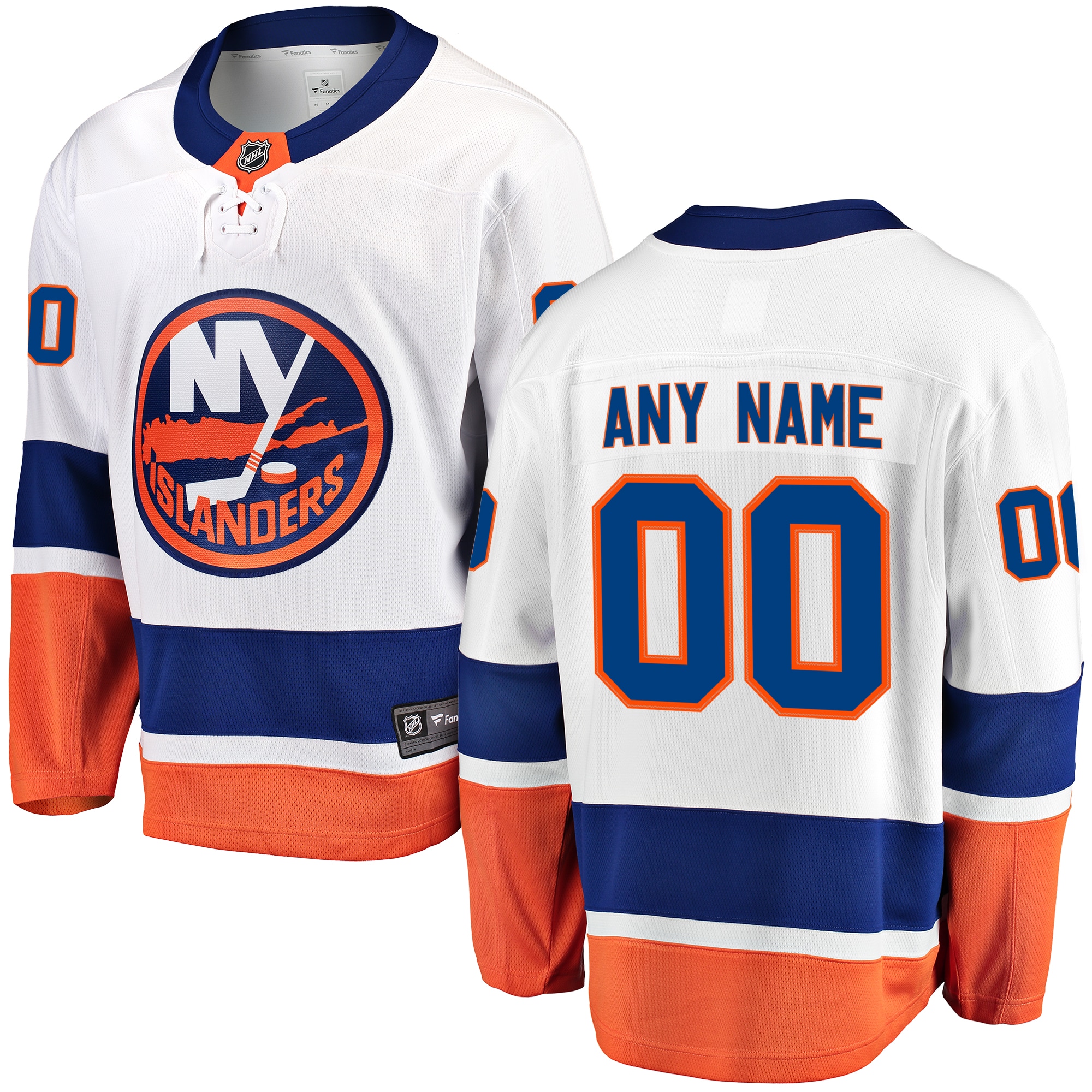 Men's New York Islanders White Away Breakaway Custom Jersey - JS455 