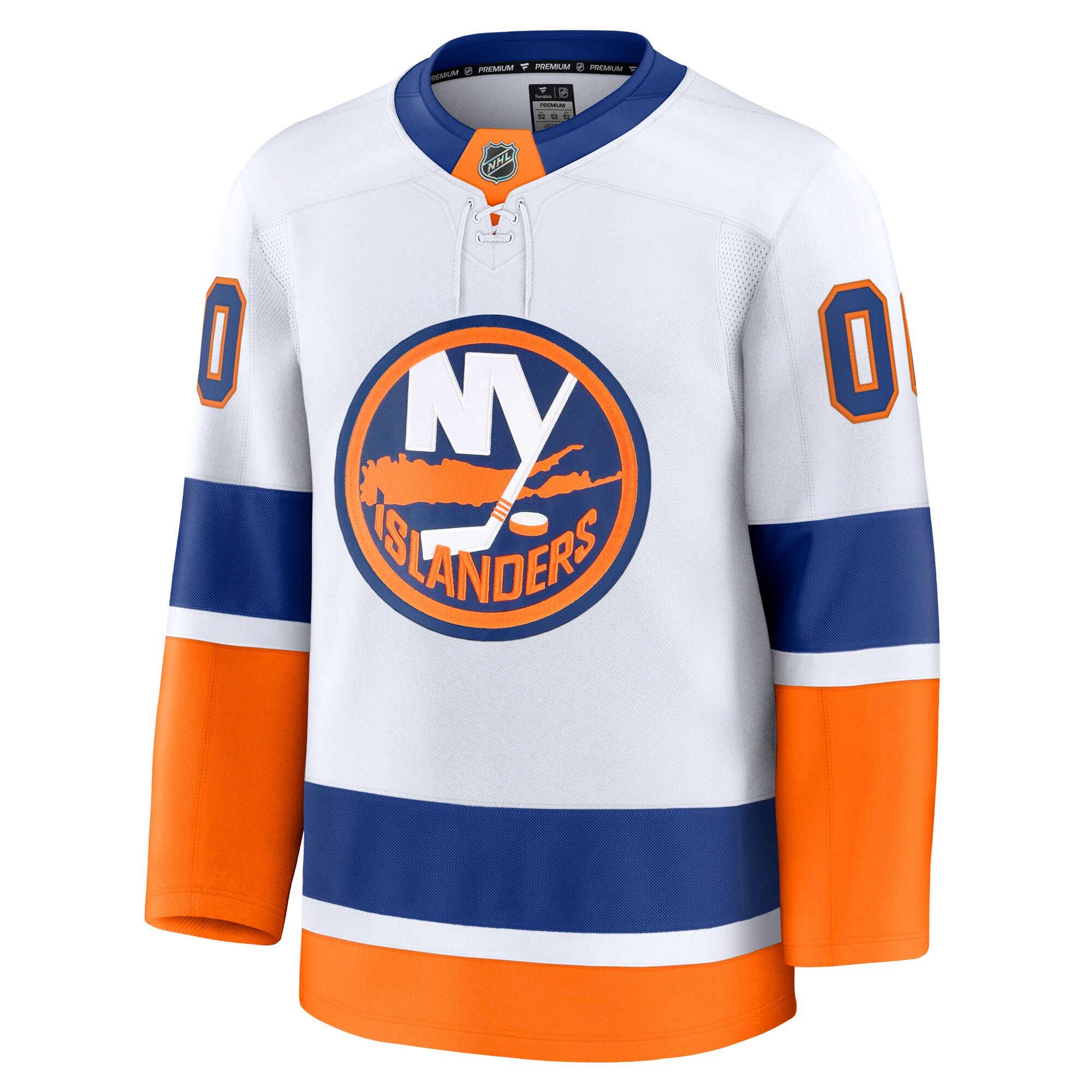 Alternative view of Men's New York Islanders White Away Premium Custom Jersey - JS445 