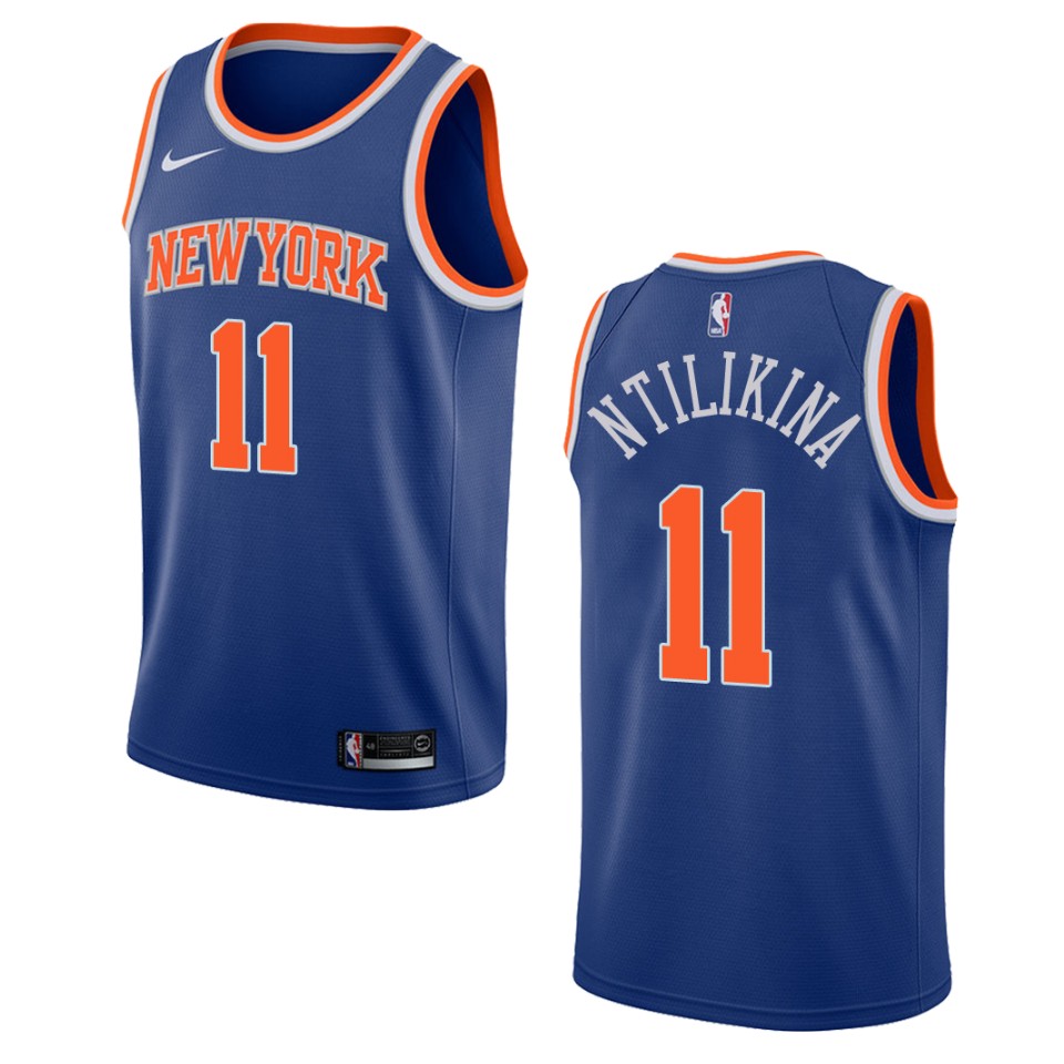 Men's New York Knicks #11 Frank Ntilikina Icon Swingman Jersey - Blue