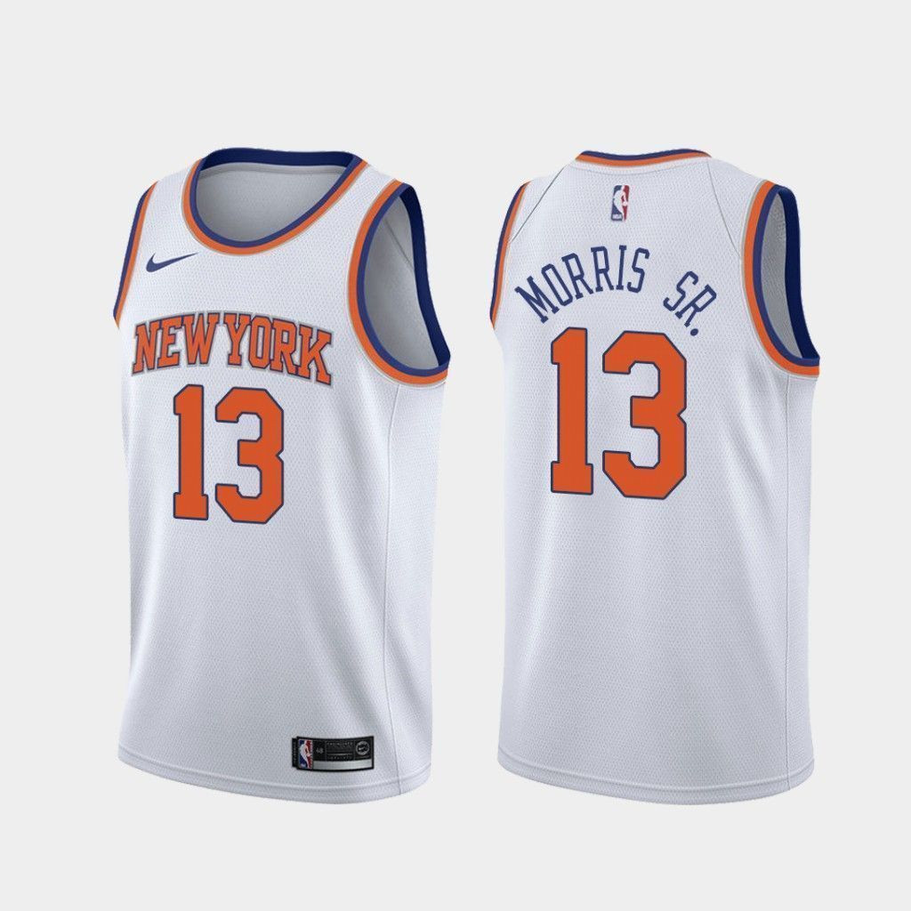 Men's New York Knicks 13 Marcus Morris Sr. Association Swingman Jersey - White - JS916 