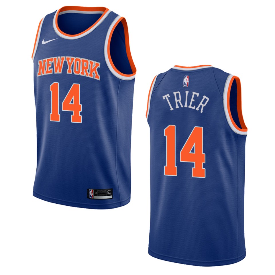 Men's New York Knicks #14 Allonzo Trier Icon Swingman Jersey - Blue