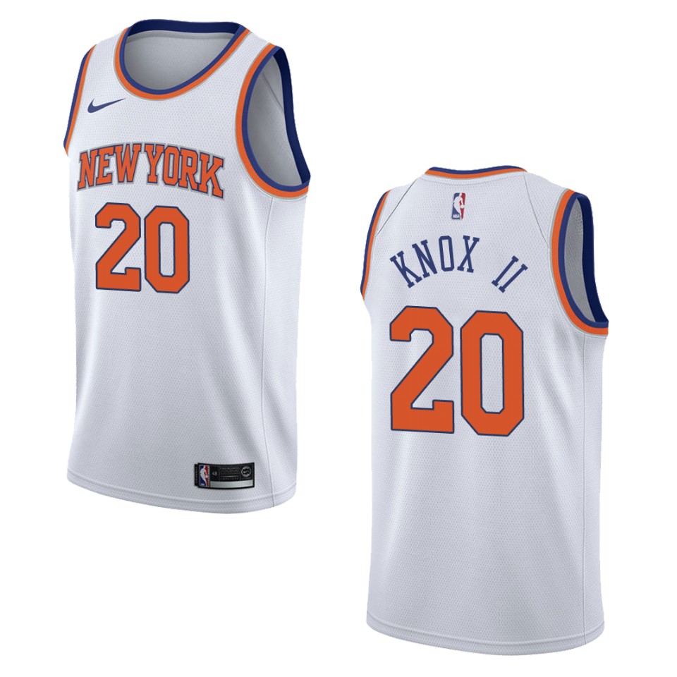 Men's New York Knicks #20 Kevin Knox Ii Association Swingman Jersey - White