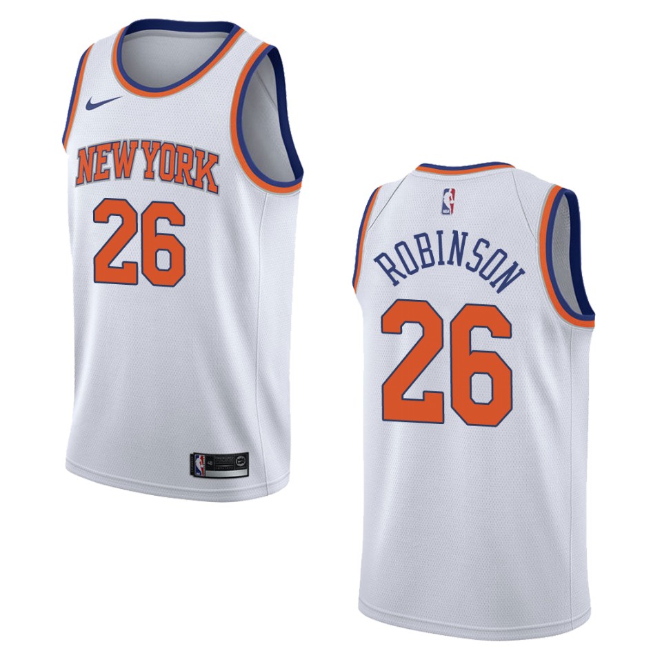 Men's New York Knicks #26 Mitchell Robinson Association Swingman Jersey - White