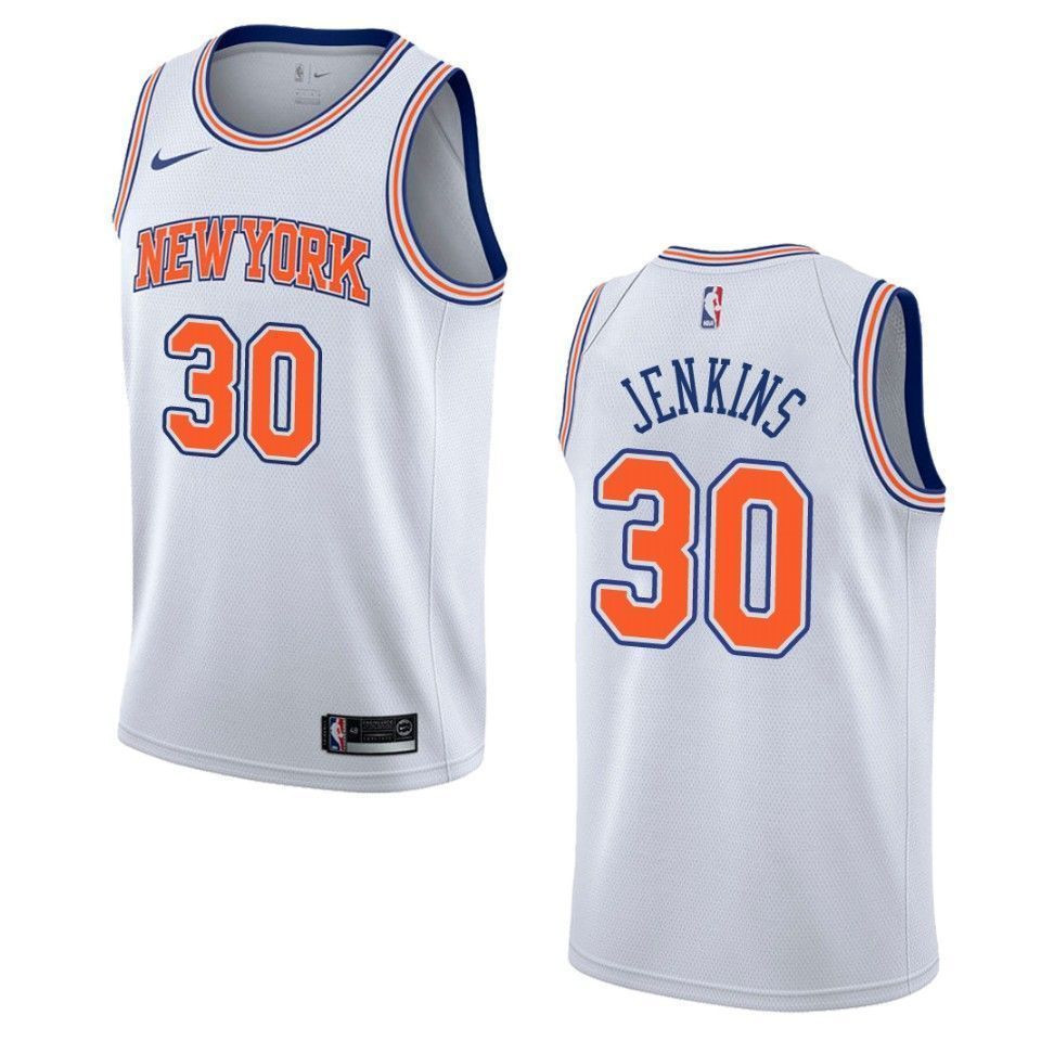 Men's New York Knicks 30 John Jenkins Statement Swingman Jersey - White - JS365 