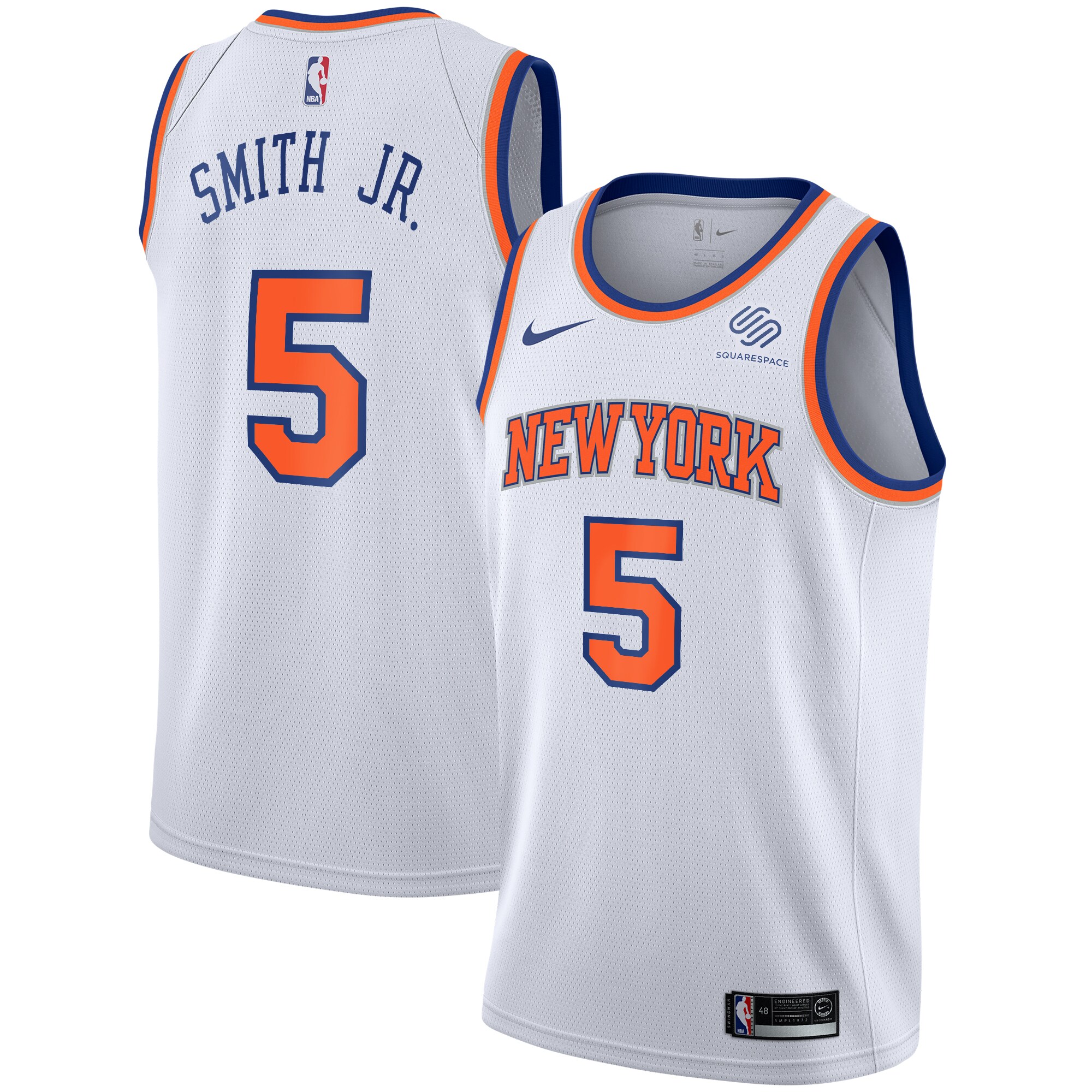 Men's New York Knicks #5 Dennis Smith Jr. Association Swingman Jersey - White