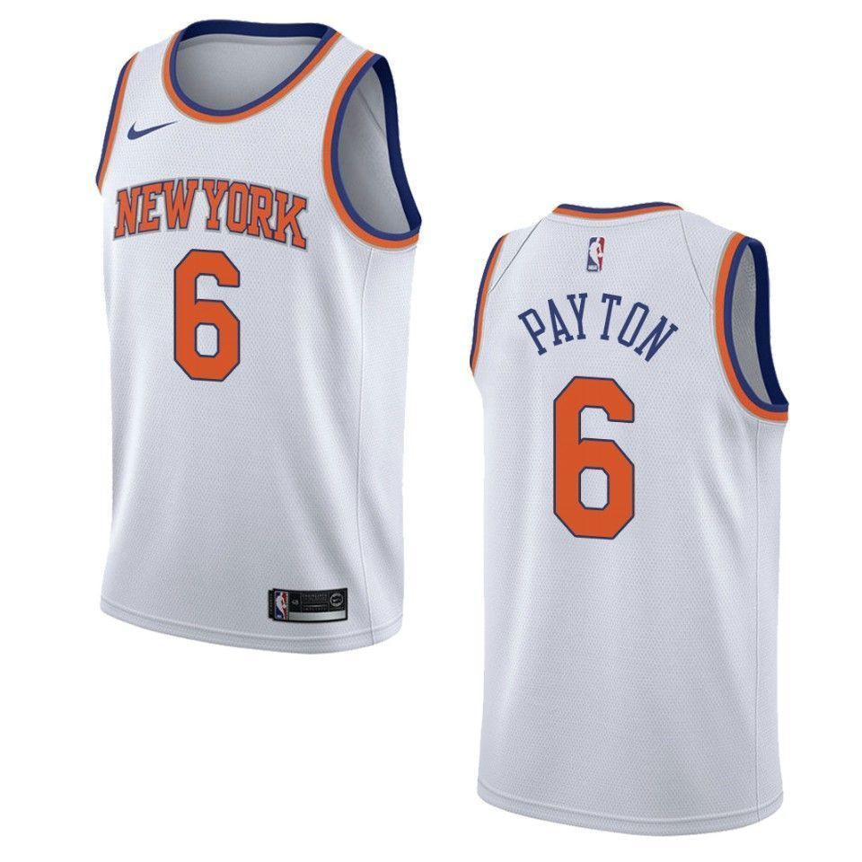Men's New York Knicks 6 Elfrid Payton Association Swingman Jersey - White - JS173 