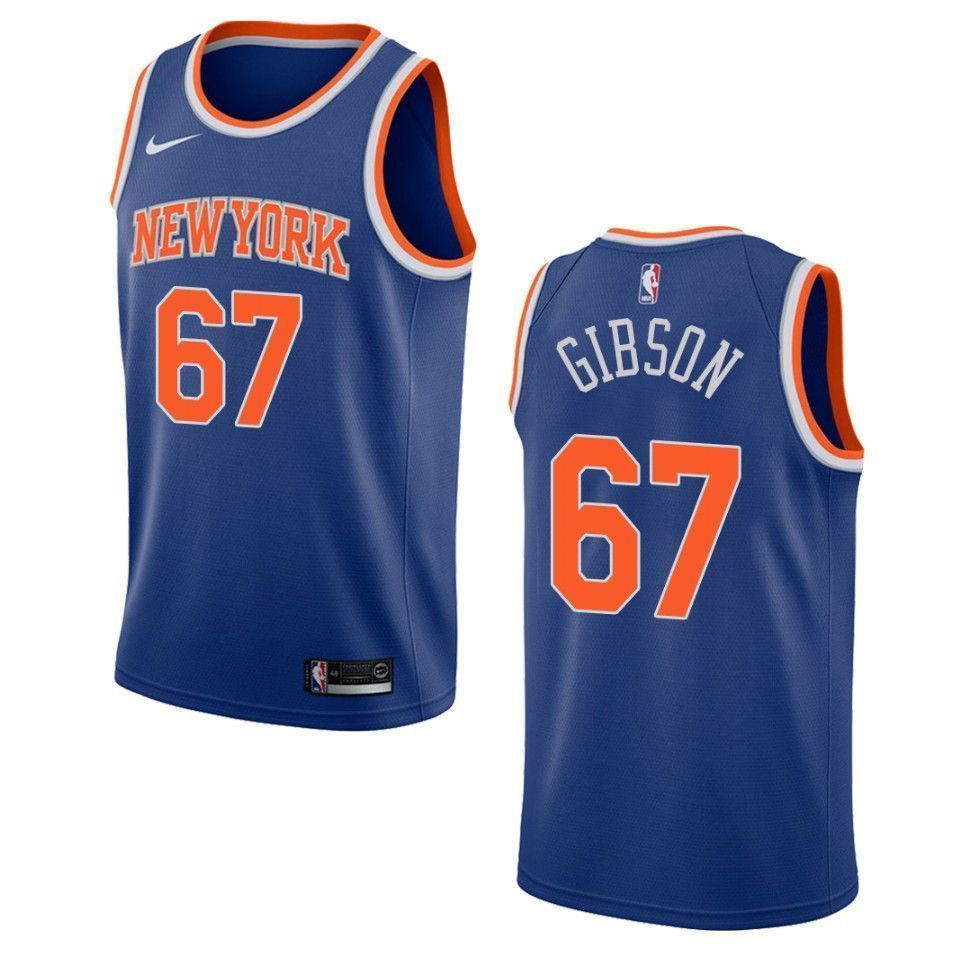Men's New York Knicks 67 Taj Gibson Icon Swingman Jersey - Royal - JS436 