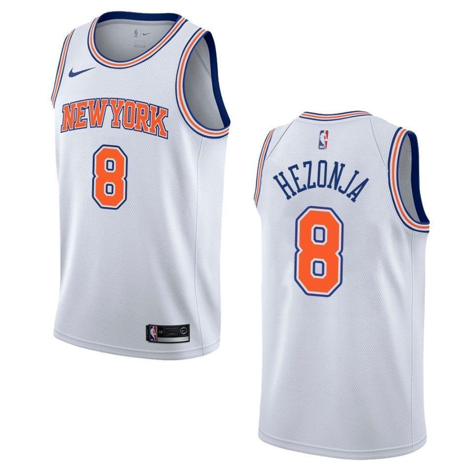 Men's New York Knicks 8 Mario Hezonja Statement Swingman Jersey - White - JS181 