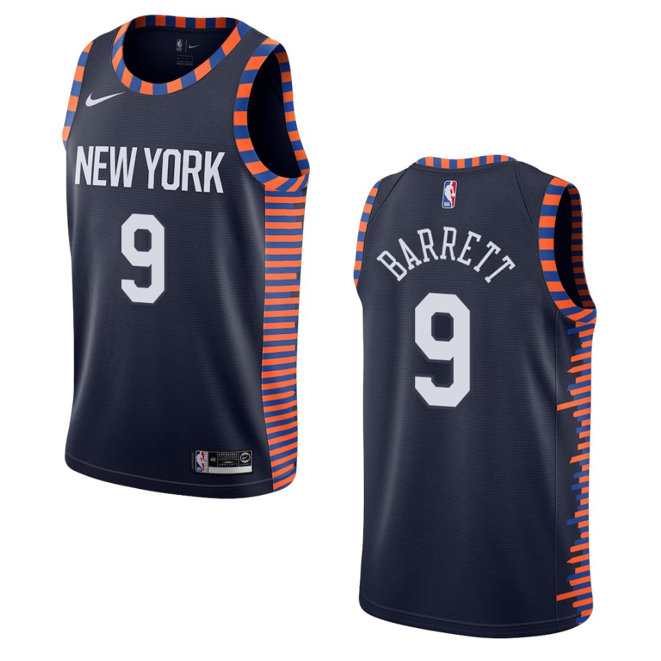 Men's New York Knicks #9 R.j. Barrett City Swingman Jersey - Navy