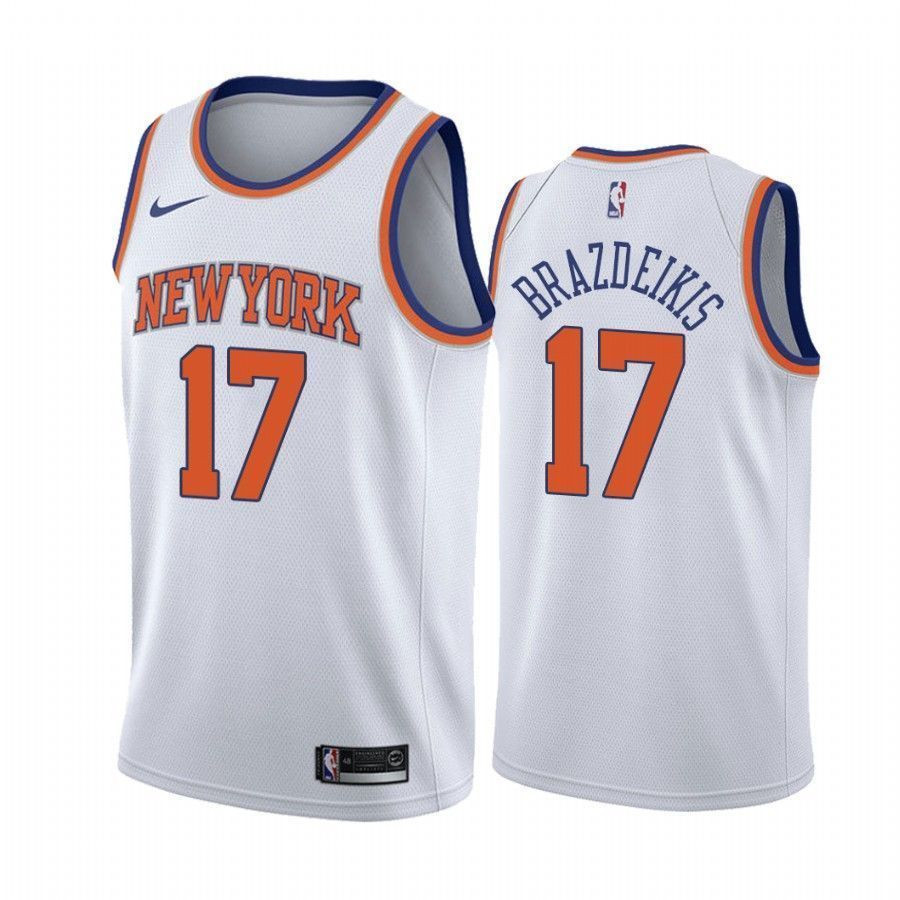 Men's New York Knicks Ignas Brazdeikis 17 Association Jersey - JS862 