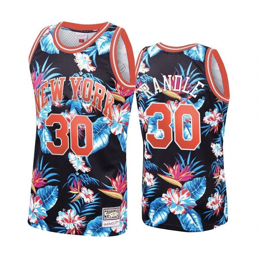 Men's New York Knicks Julius Randle 30 Floral Fashion Jersey - JS777 