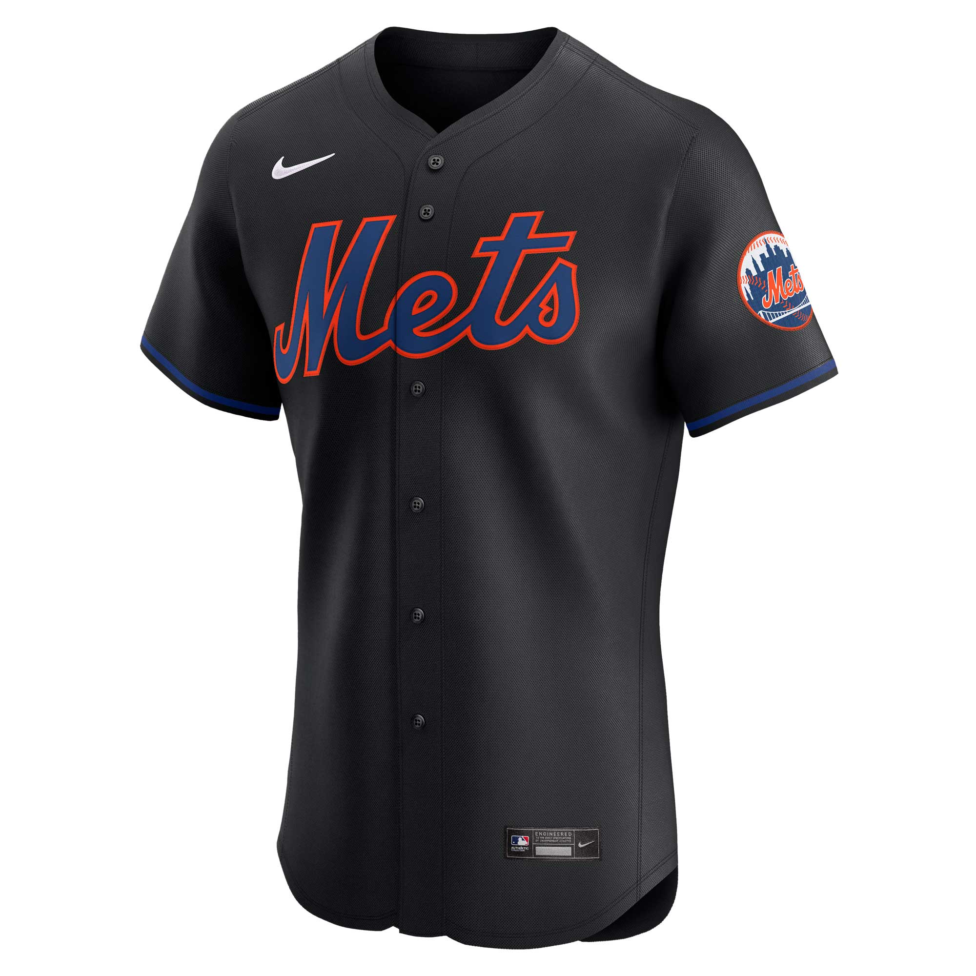 Alternative view of Men's New York Mets Black Alternate Vapor Premier Elite Patch Jersey 