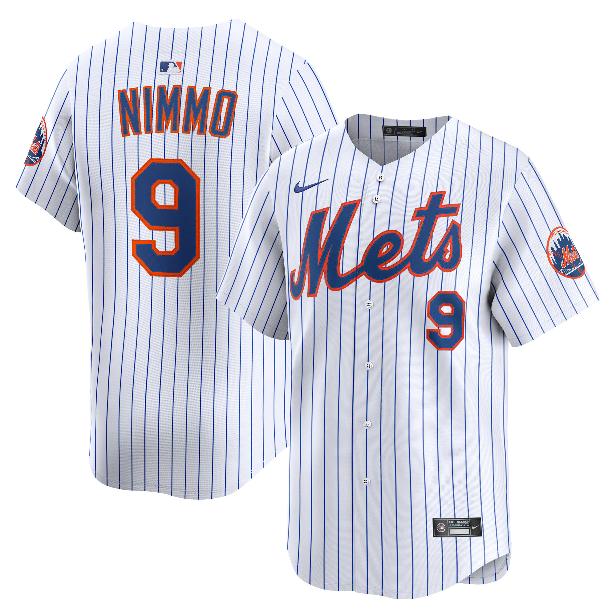 Men's New York Mets Brandon Nimmo White Home Limited Player Jersey 