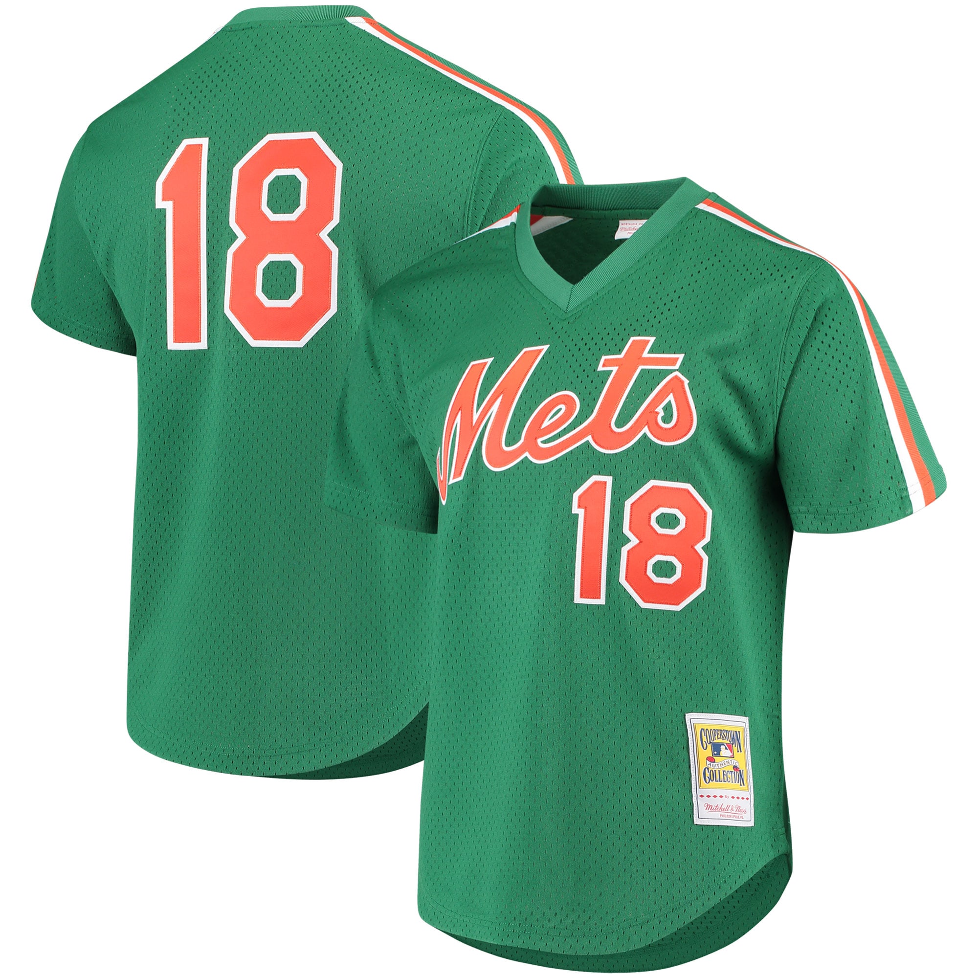 Men's New York Mets Darryl Strawberry Mitchell & Ness Green Cooperstown Mesh Batting Practice Jersey 