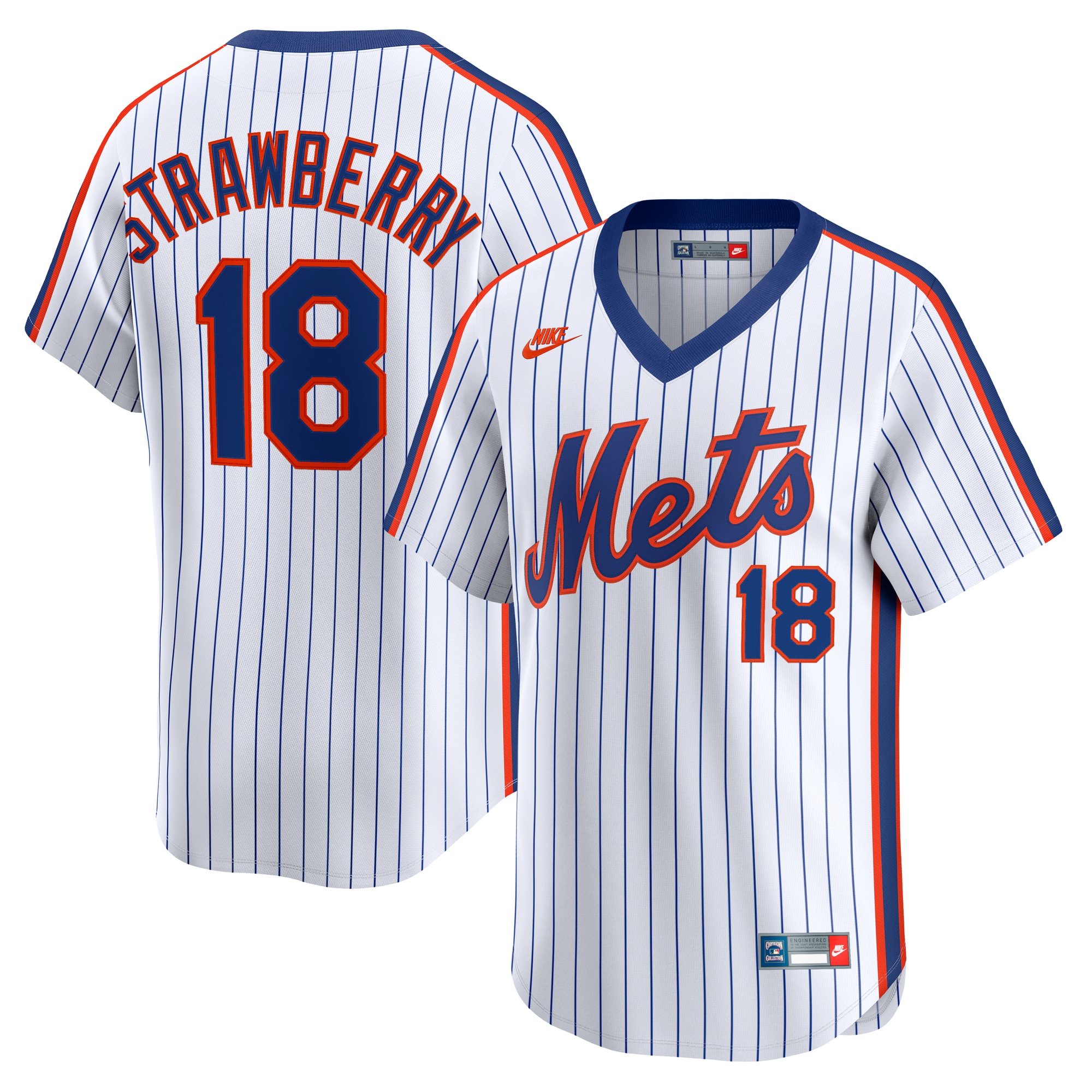 Men's New York Mets Darryl Strawberry White Throwback Cooperstown Collection Limited Jersey 