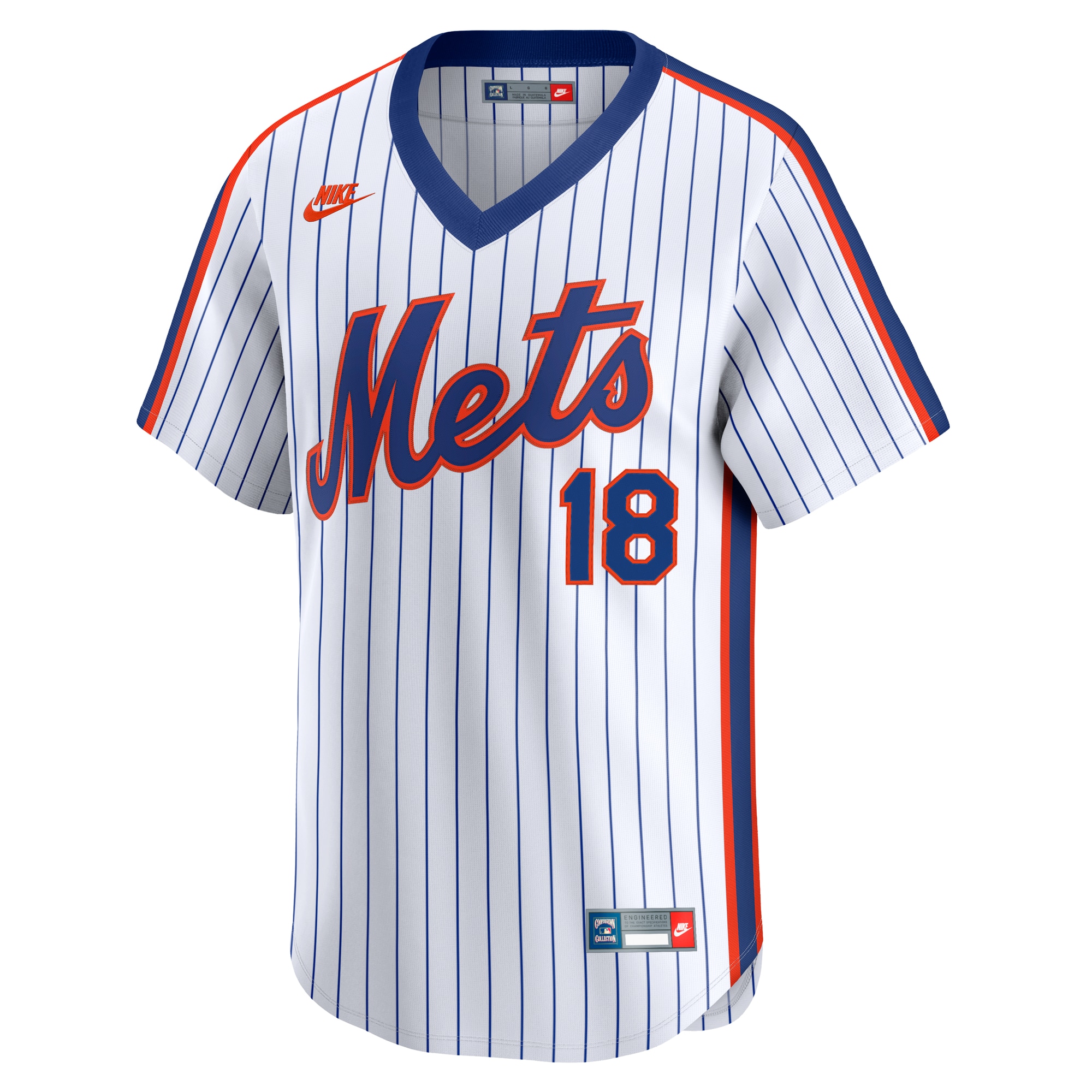 Alternative view of Men's New York Mets Darryl Strawberry White Throwback Cooperstown Collection Limited Jersey 