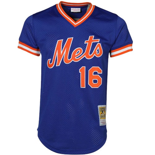 Alternative view of Men's New York Mets Dwight Gooden Mitchell & Ness Royal Cooperstown Mesh Batting Practice Jersey 