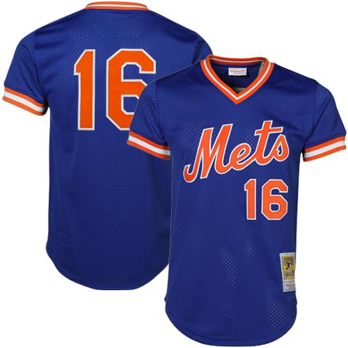 Men's New York Mets Dwight Gooden Mitchell & Ness Royal Cooperstown Mesh Batting Practice Jersey 