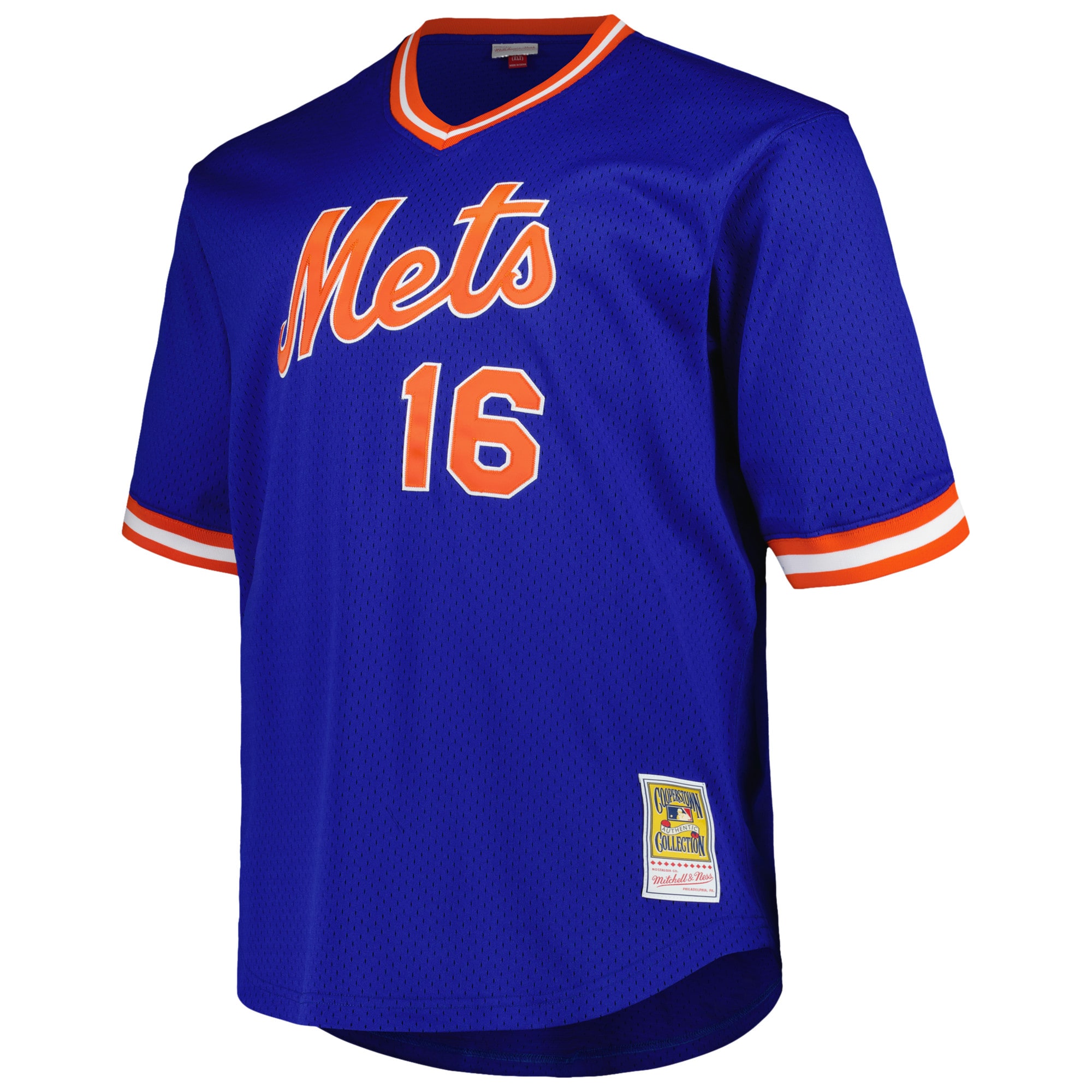 Alternative view of Men's New York Mets Dwight Gooden Profile Royal Big & Tall Cooperstown Collection Mesh Batting Practice Jersey 