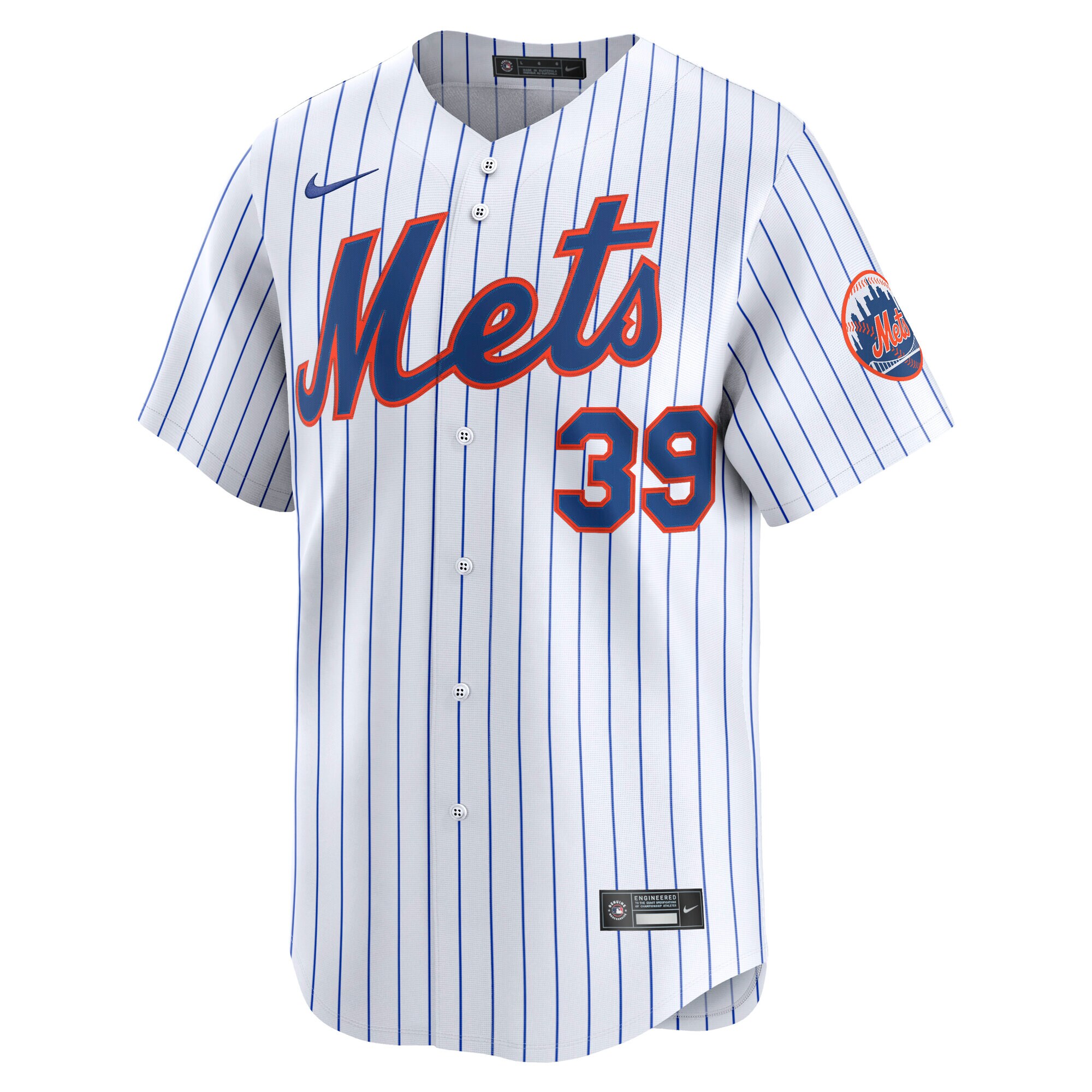 Alternative view of Men's New York Mets Edwin Diaz White Home Limited Player Jersey 