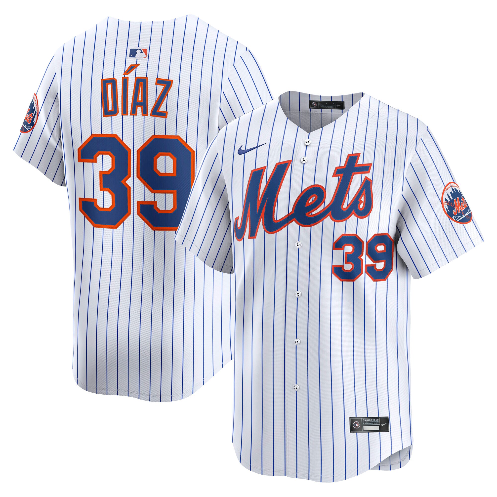 Men's New York Mets Edwin Diaz White Home Limited Player Jersey 