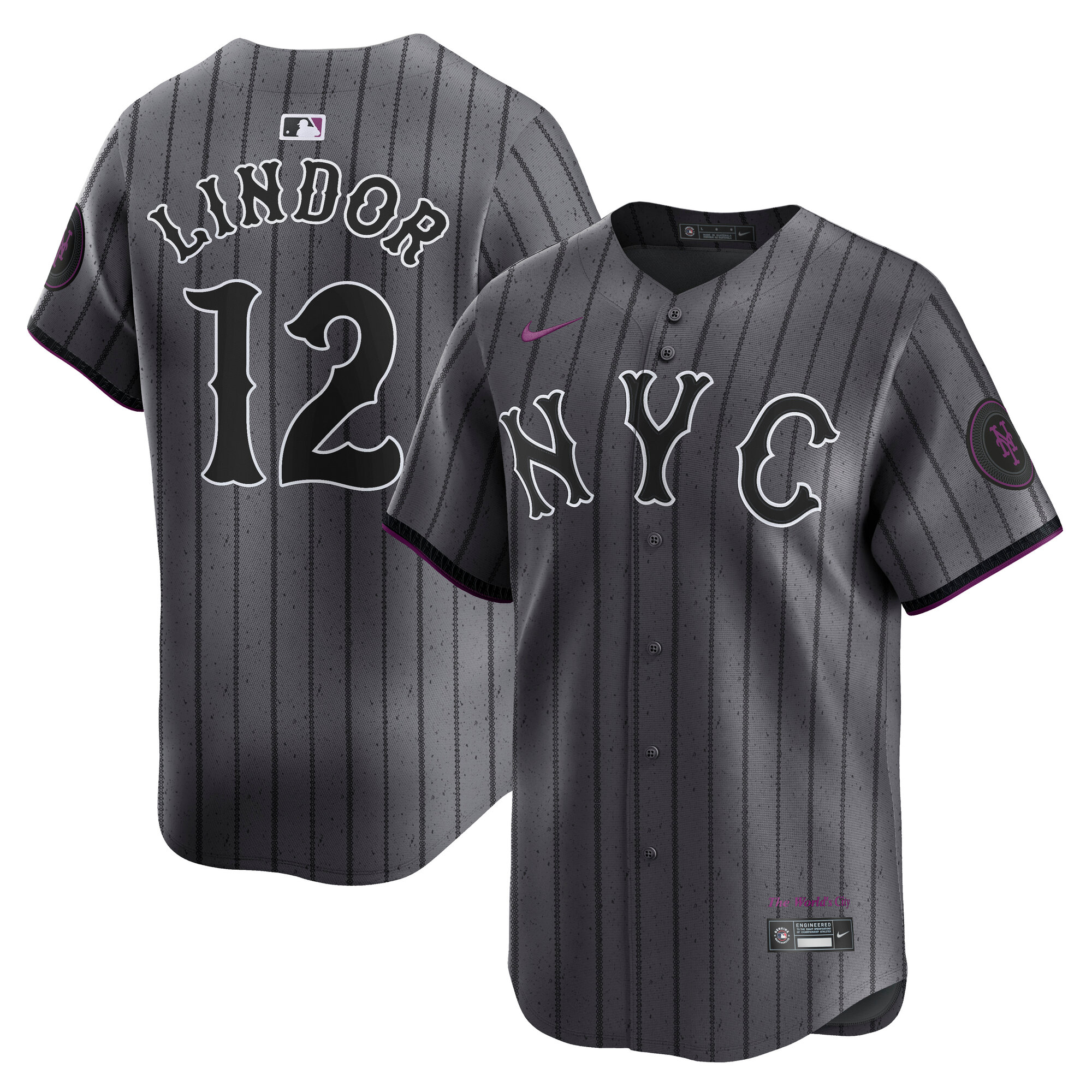 Men's New York Mets Francisco Lindor Gray City Connect Limited Player Jersey 