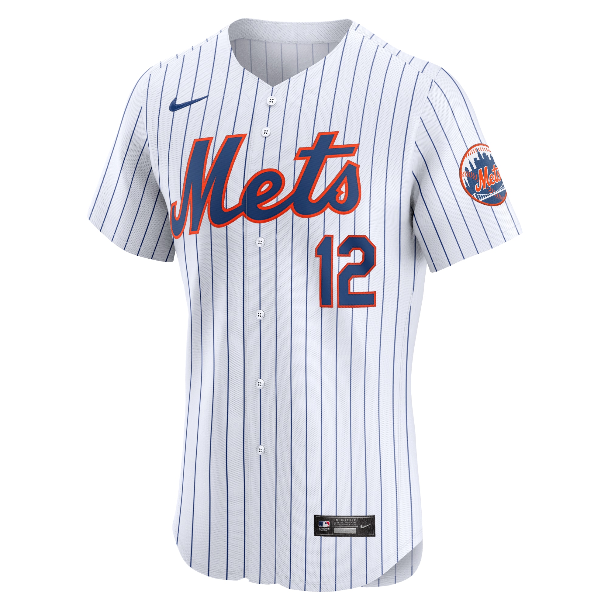 Alternative view of Men's New York Mets Francisco Lindor White Home Elite Jersey 