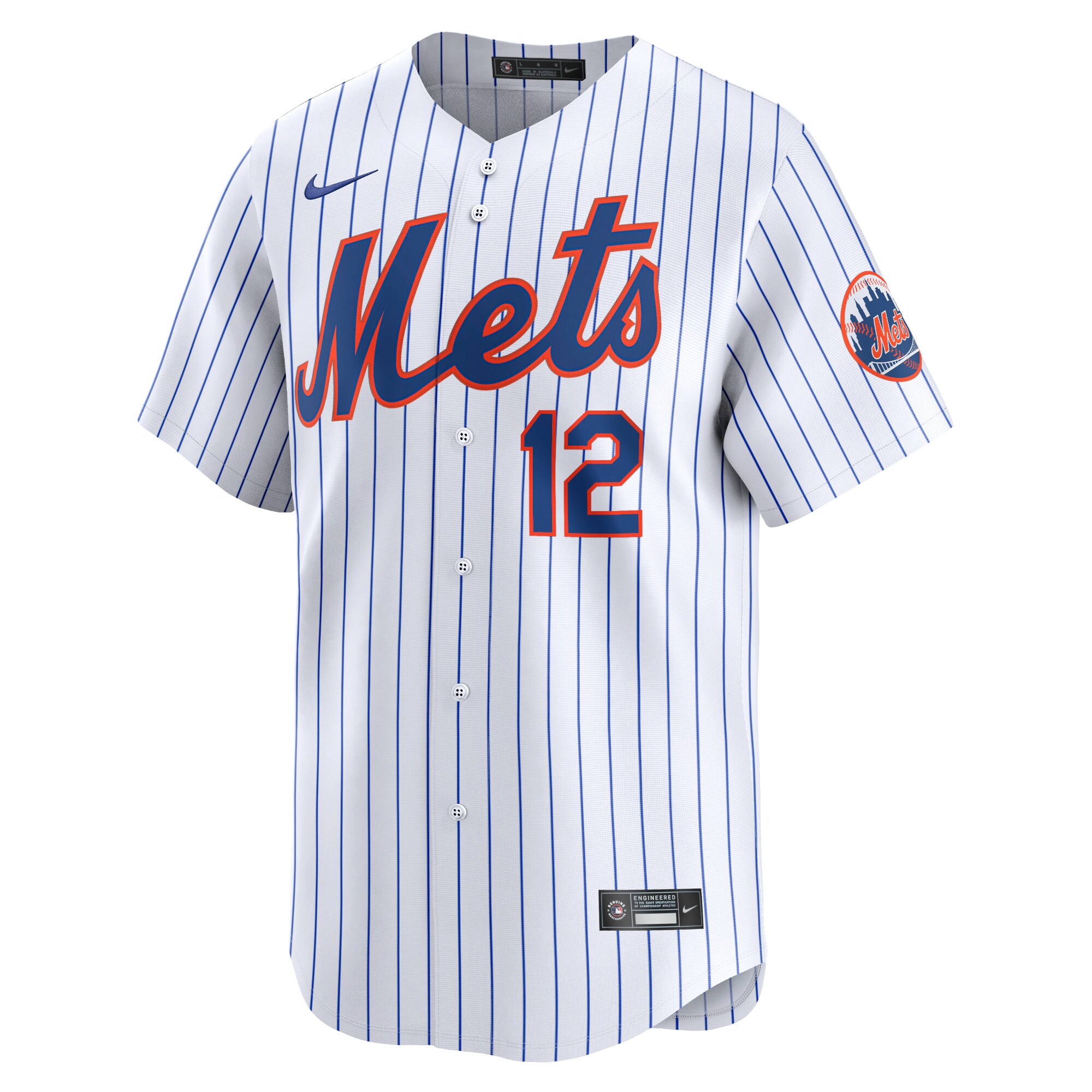 Alternative view of Men's New York Mets Francisco Lindor White Home Limited Player Jersey 