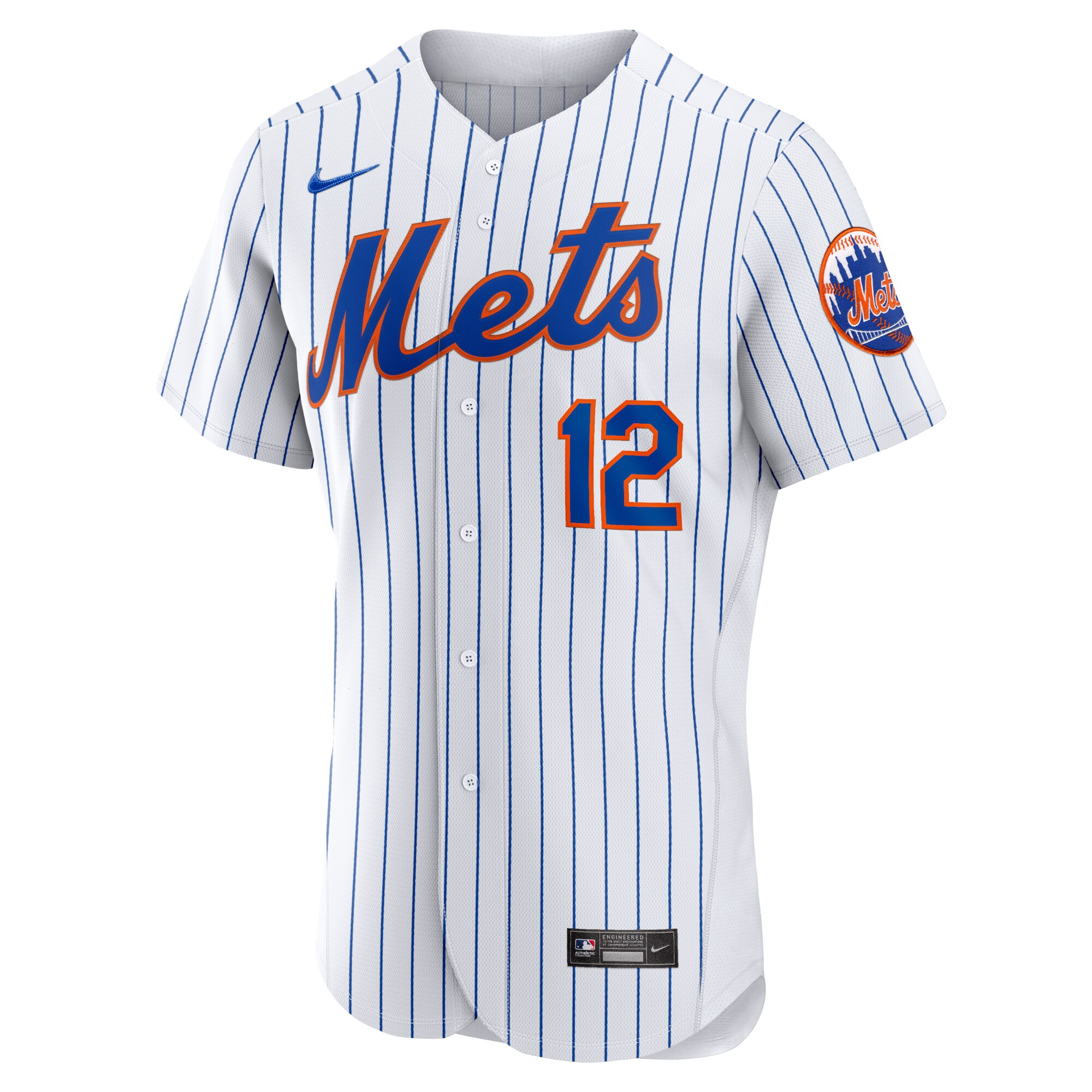Alternative view of Men's New York Mets Francisco Lindor White Home Player Jersey 
