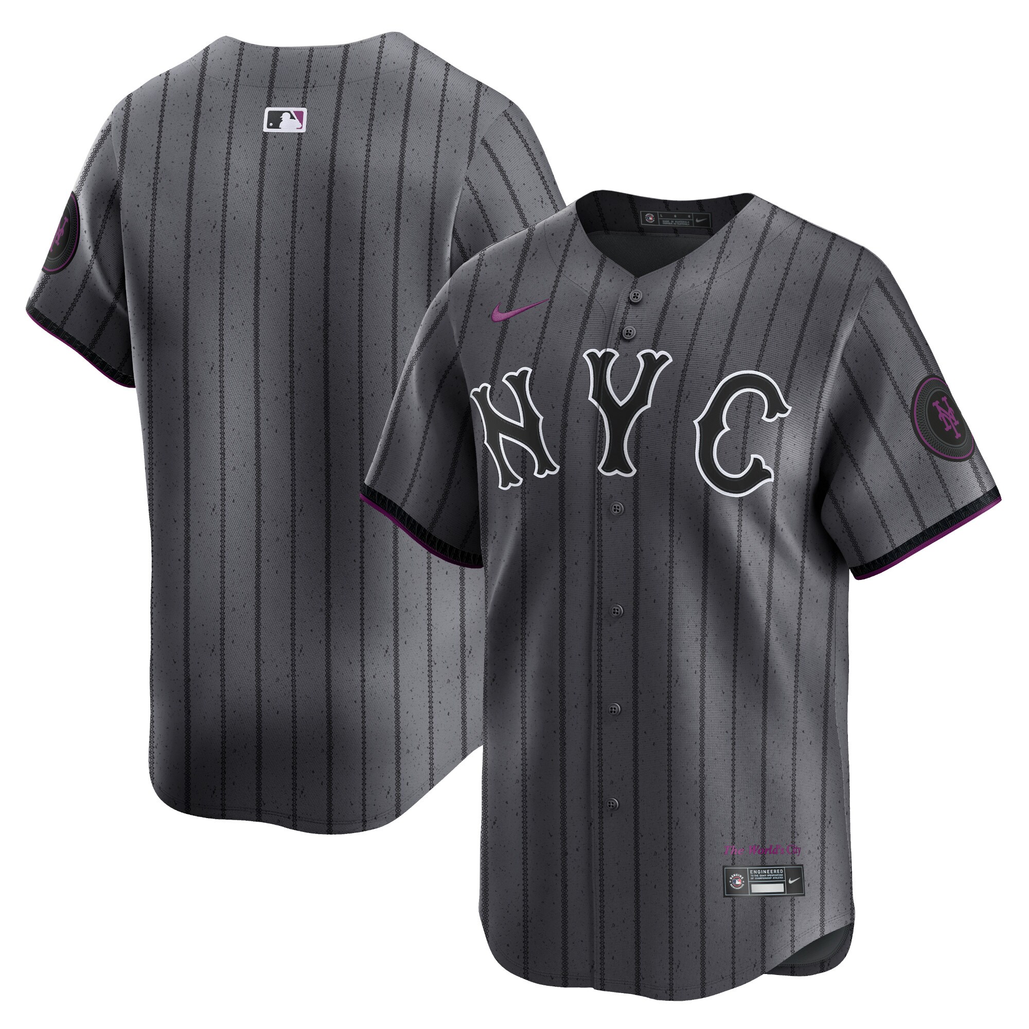 Men's New York Mets Graphite 2024 City Connect Limited Jersey 