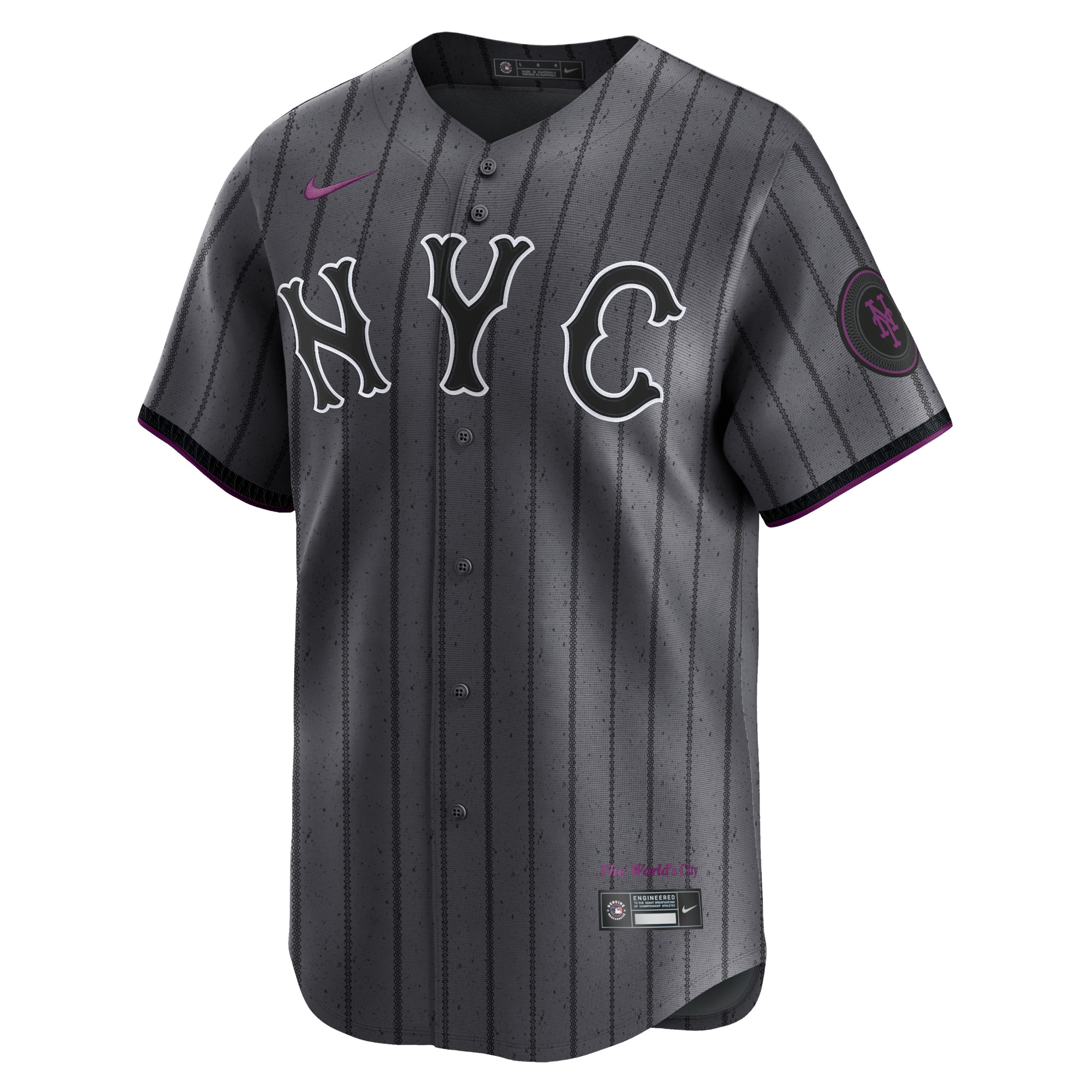 Alternative view of Men's New York Mets Graphite 2024 City Connect Limited Jersey 