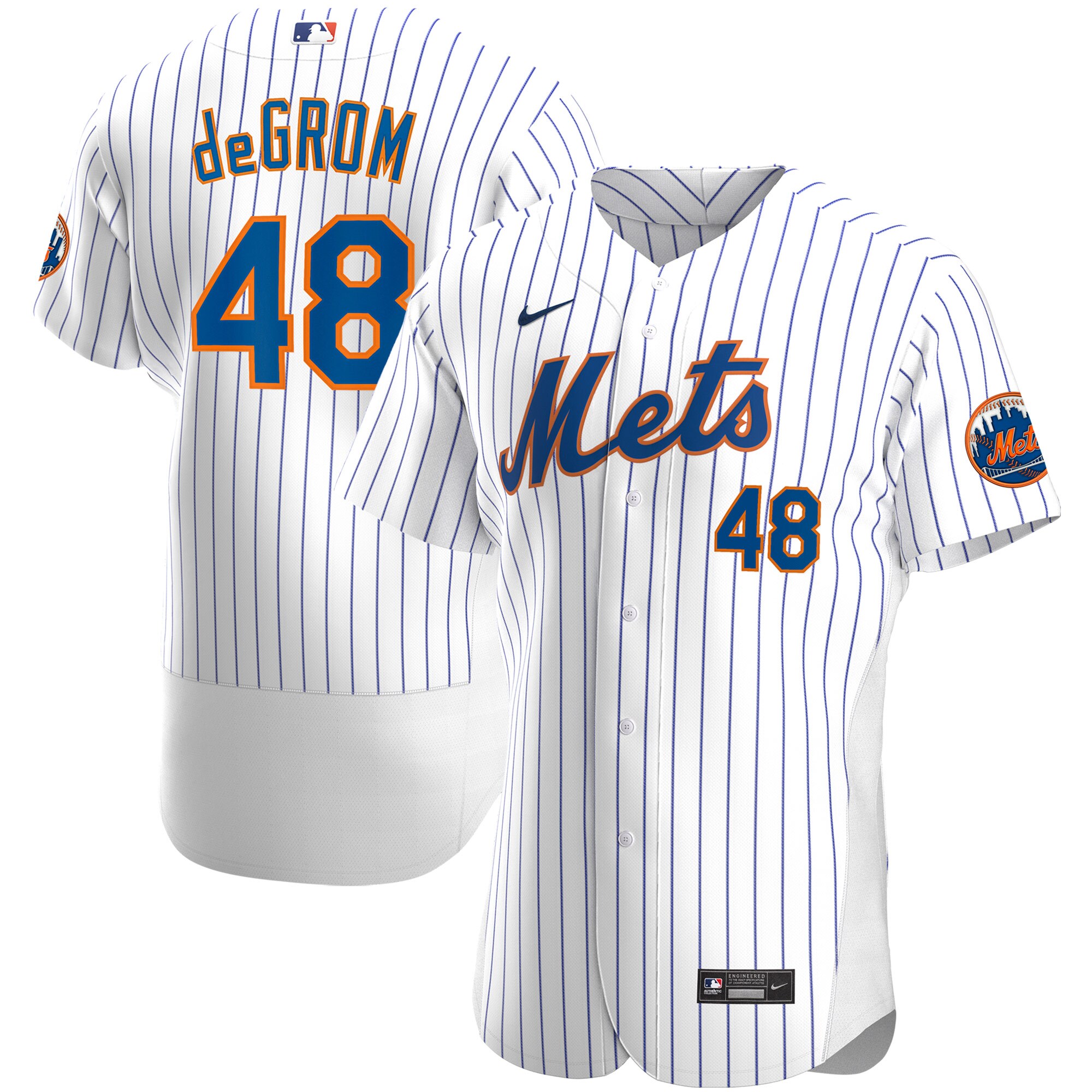 Men's New York Mets Jacob deGrom White Home Player Jersey 