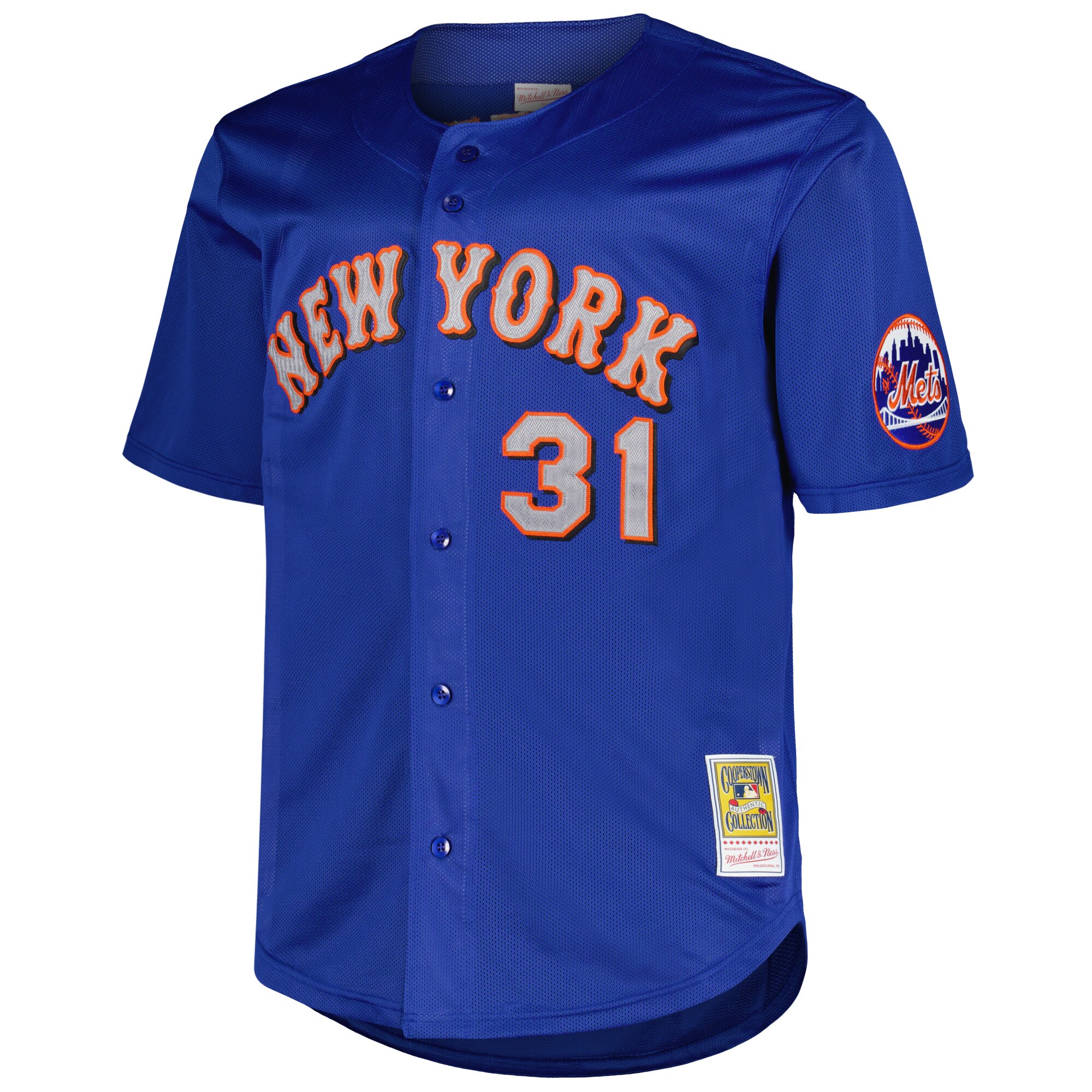 Alternative view of Men's New York Mets Mike Piazza Mitchell & Ness Royal Big & Tall Cooperstown Collection Mesh Batting Practice Jersey 
