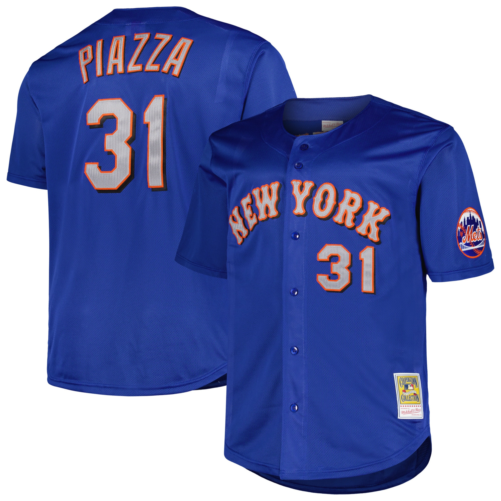 Men's New York Mets Mike Piazza Mitchell & Ness Royal Big & Tall Cooperstown Collection Mesh Batting Practice Jersey 