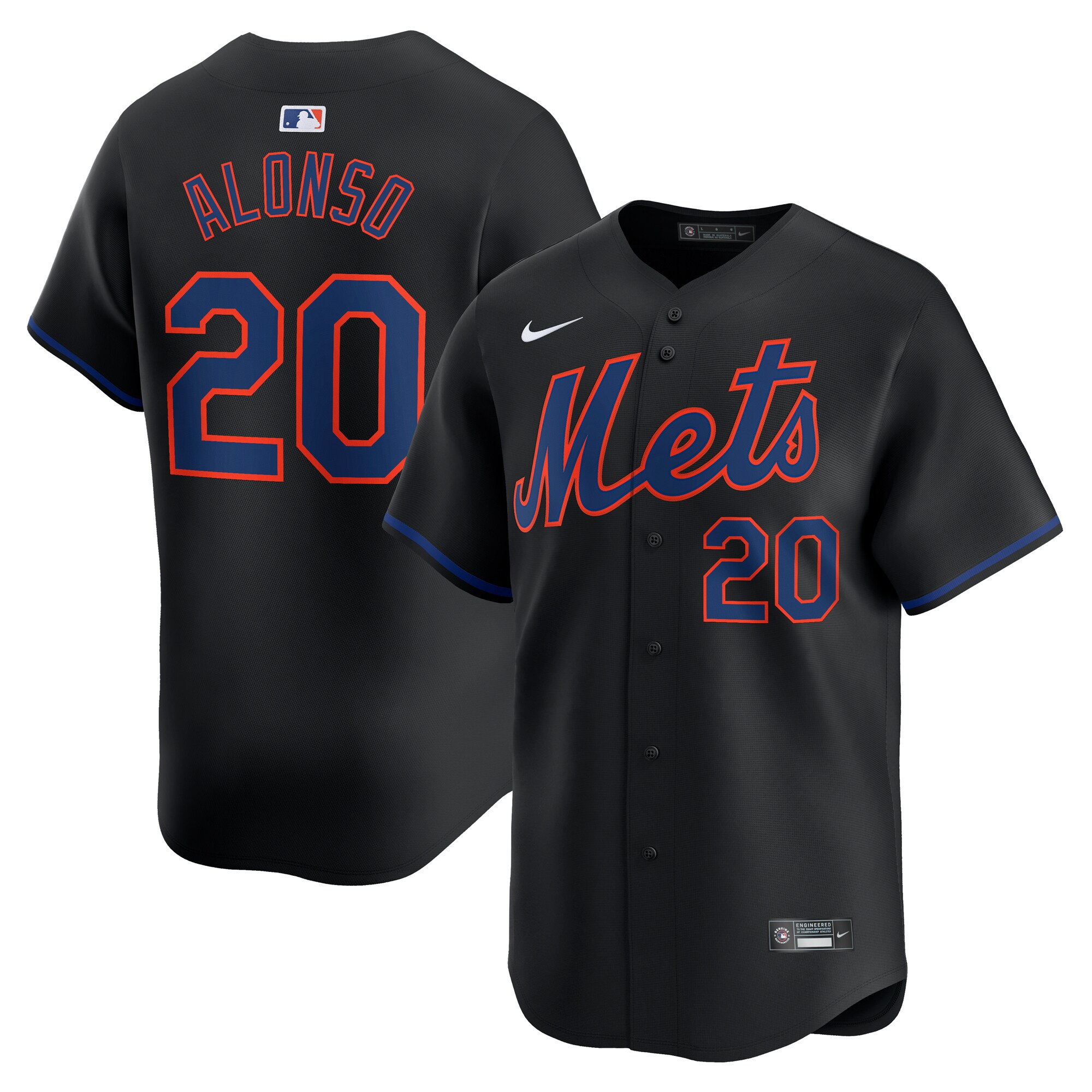 Men's New York Mets Pete Alonso Black Alternate Limited Player Jersey 