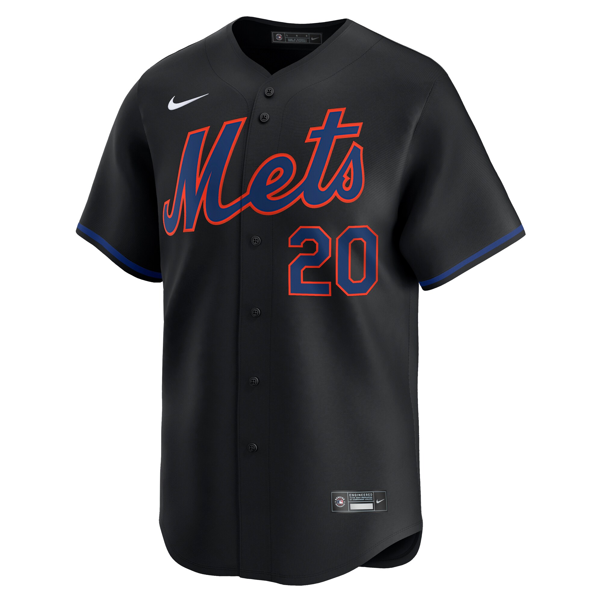 Alternative view of Men's New York Mets Pete Alonso Black Alternate Limited Player Jersey 
