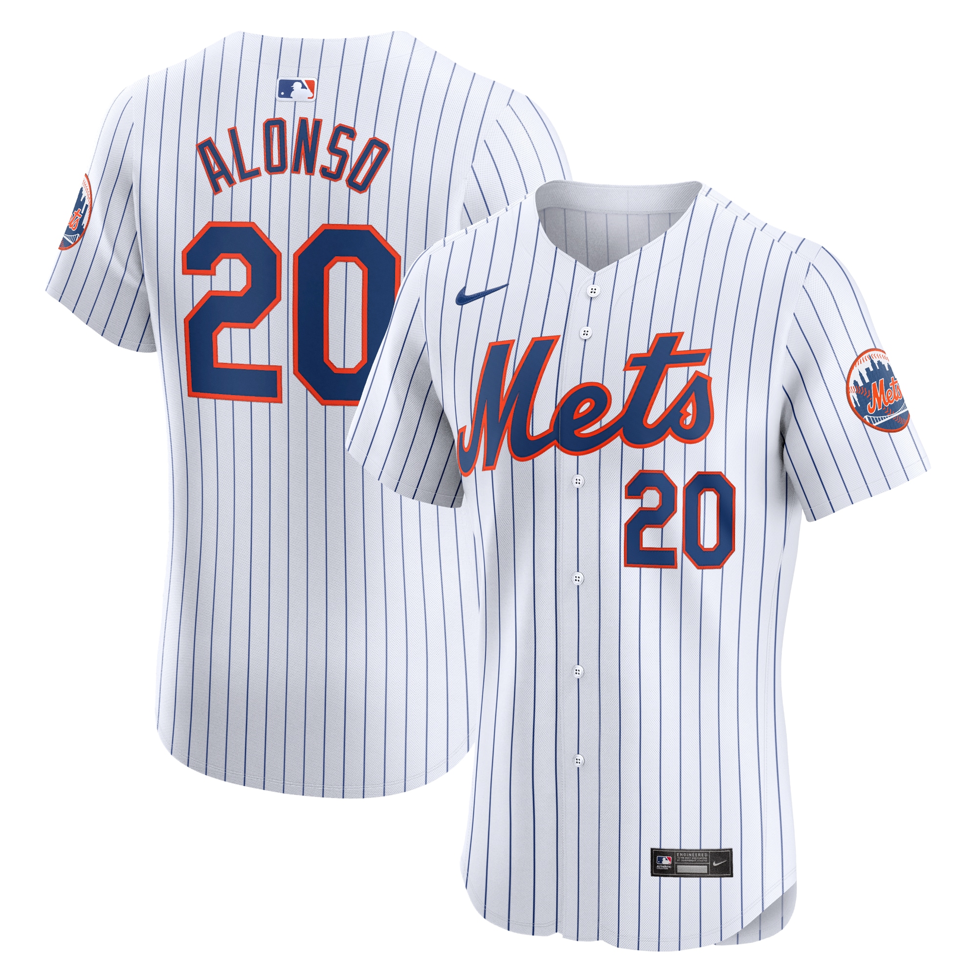 Men's New York Mets Pete Alonso White Home Elite Jersey 