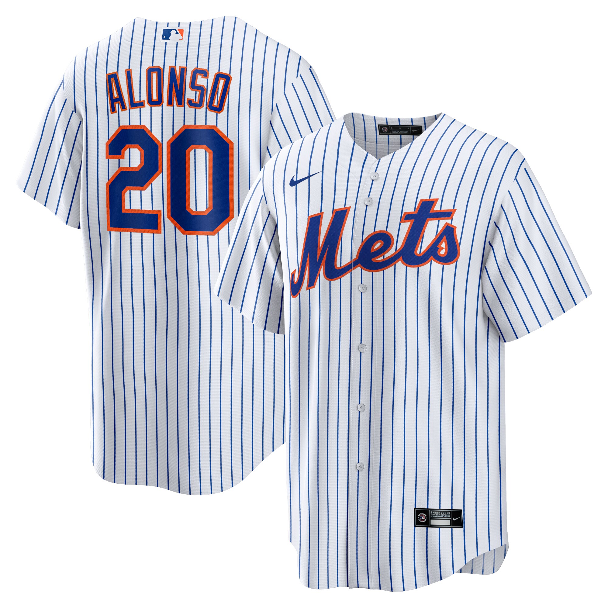 Men's New York Mets Pete Alonso White Home Player Name Jersey 
