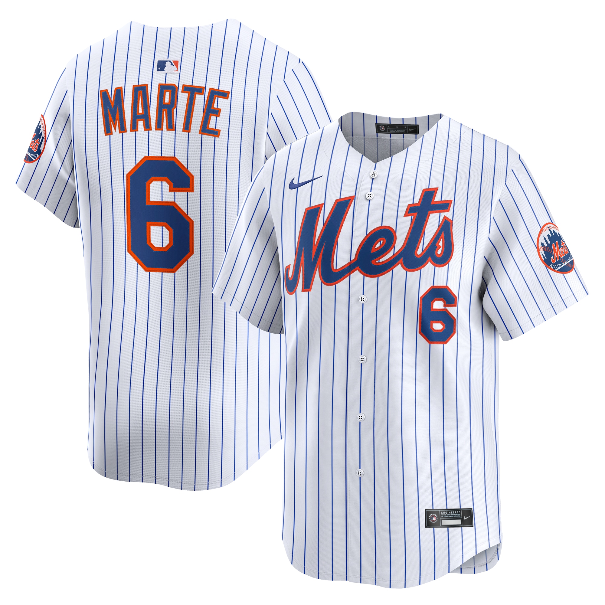 Men's New York Mets Starling Marte White Alternate Limited Player Jersey 
