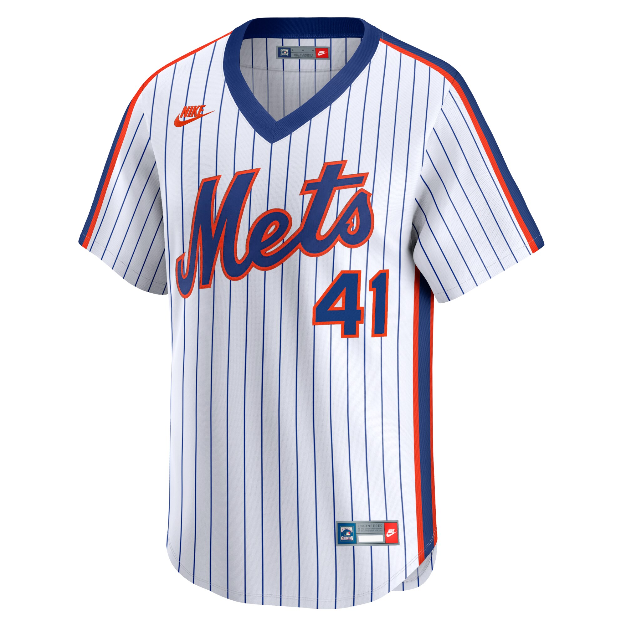 Alternative view of Men's New York Mets Tom Seaver White Throwback Cooperstown Limited Jersey 