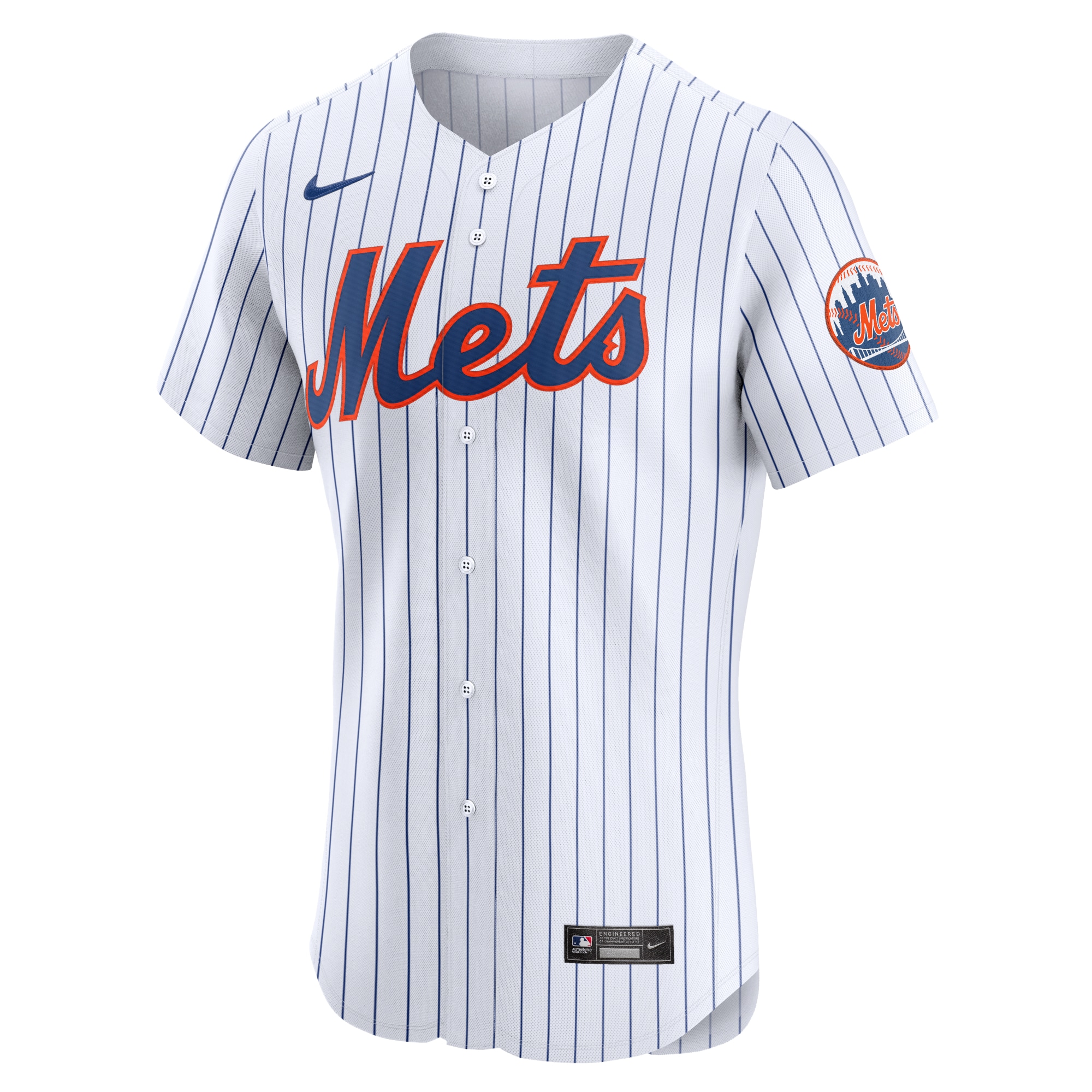 Alternative view of Men's New York Mets White Home Elite Jersey 