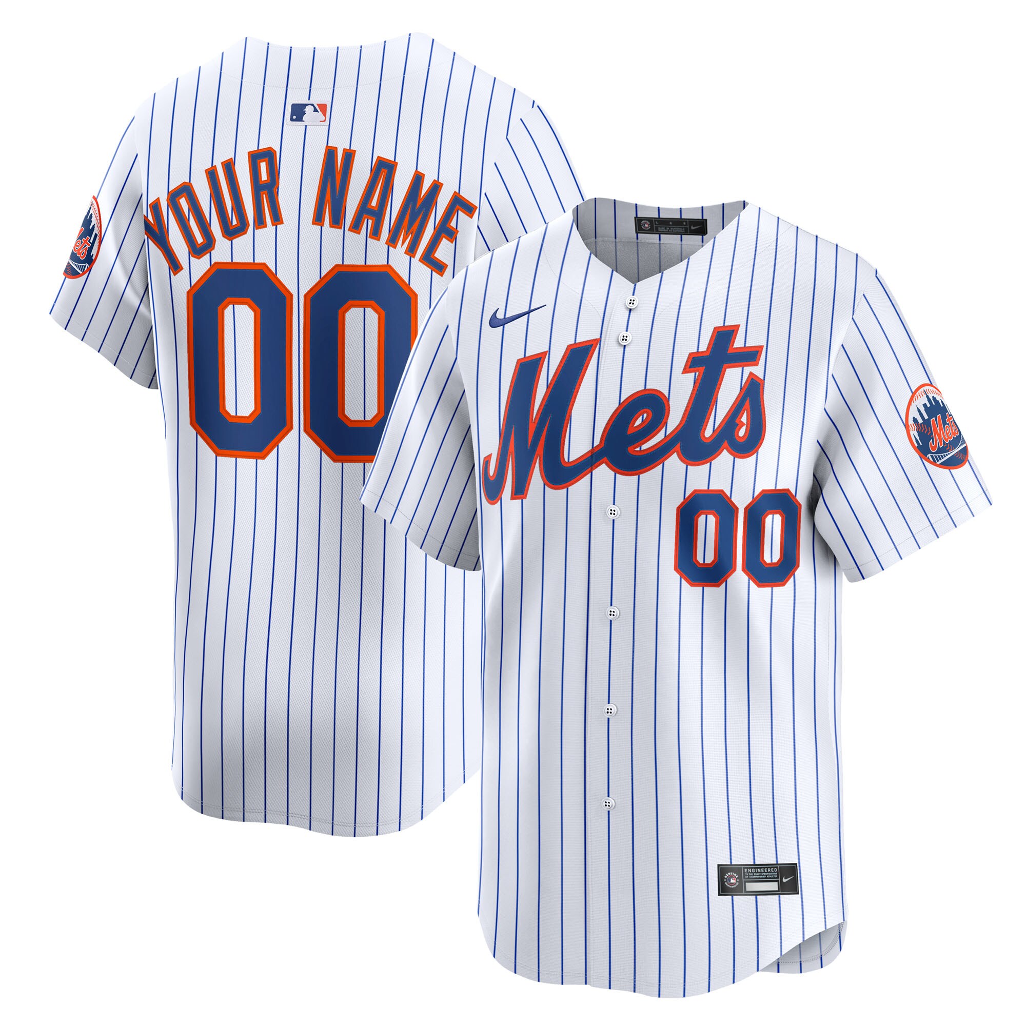 Men's New York Mets White Home Limited Custom Jersey 