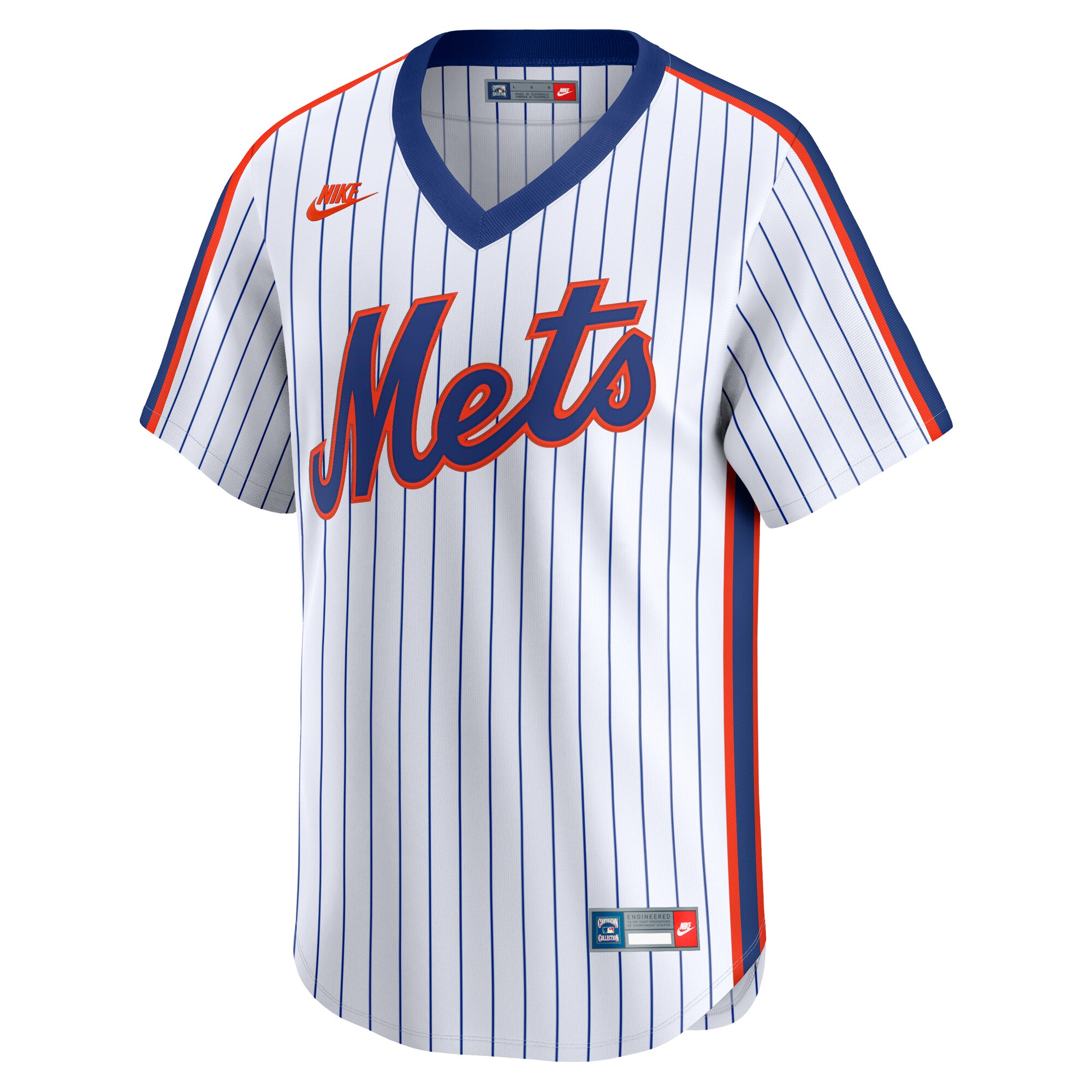 Alternative view of Men's New York Mets White Throwback Cooperstown Collection Limited Jersey 
