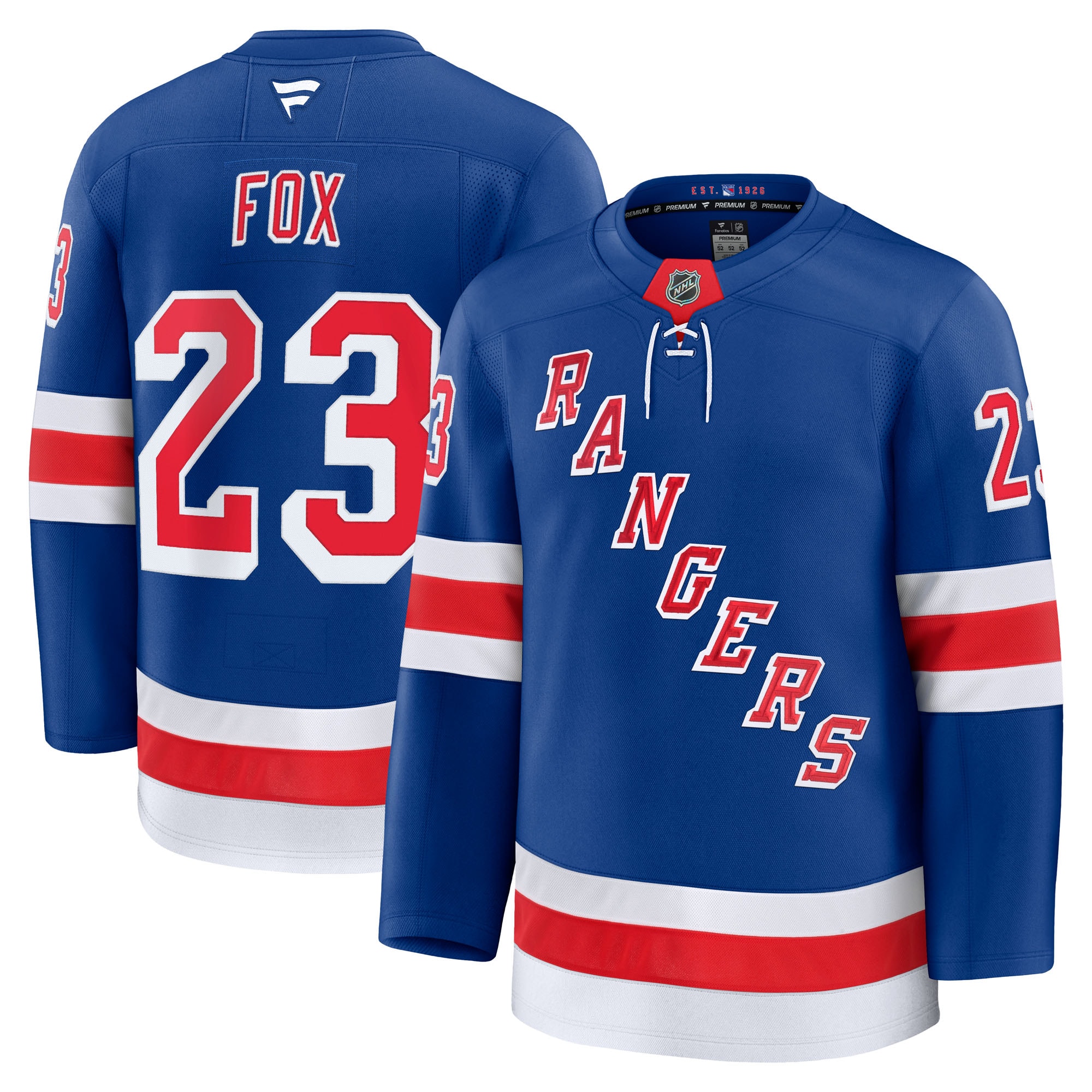 Men's New York Rangers Adam Fox Blue Home Premium Jersey - JS183 