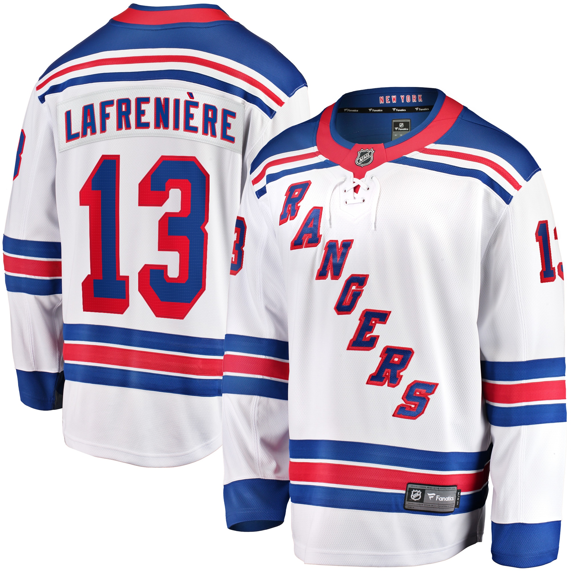 Men's New York Rangers Alexis Lafreniere White Away Premier Breakaway Player Jersey - JS639 