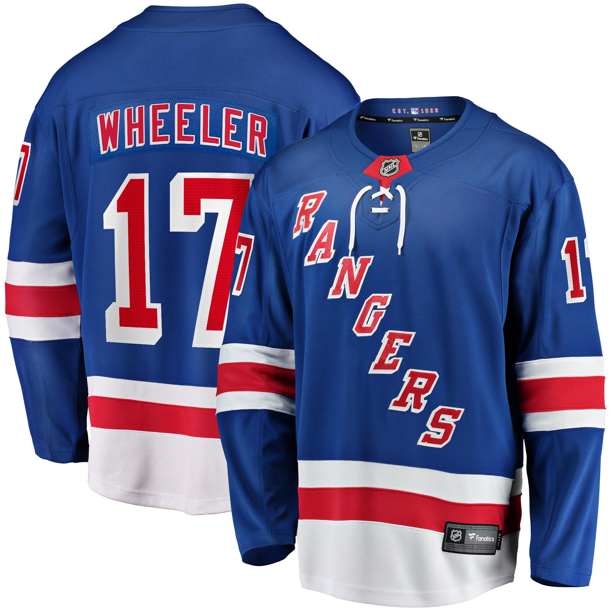 Men's New York Rangers Blake Wheeler Blue Home Breakaway Player Jersey - JS874 